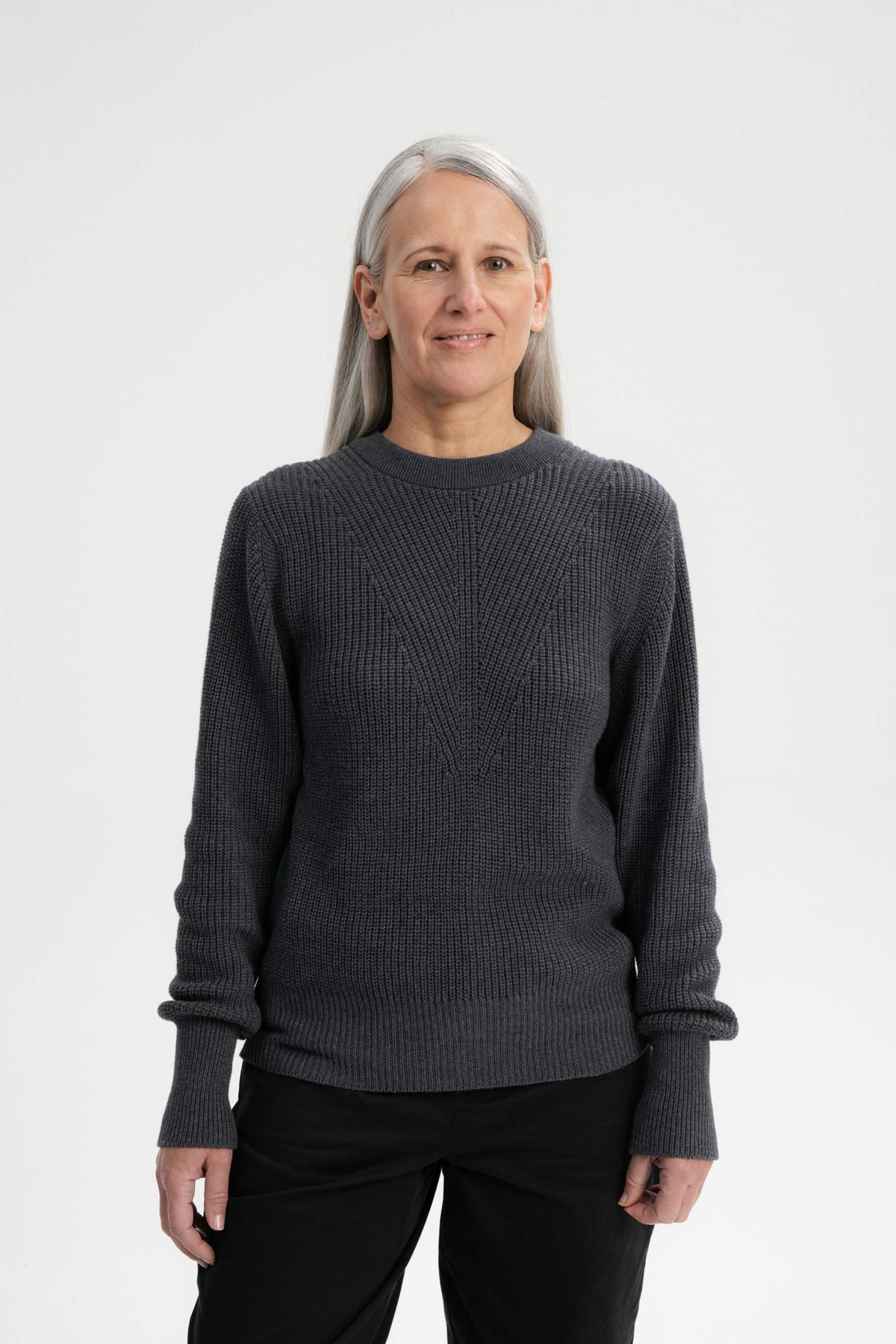 MELA  Gebreide Trui Gauri Donkergrijs