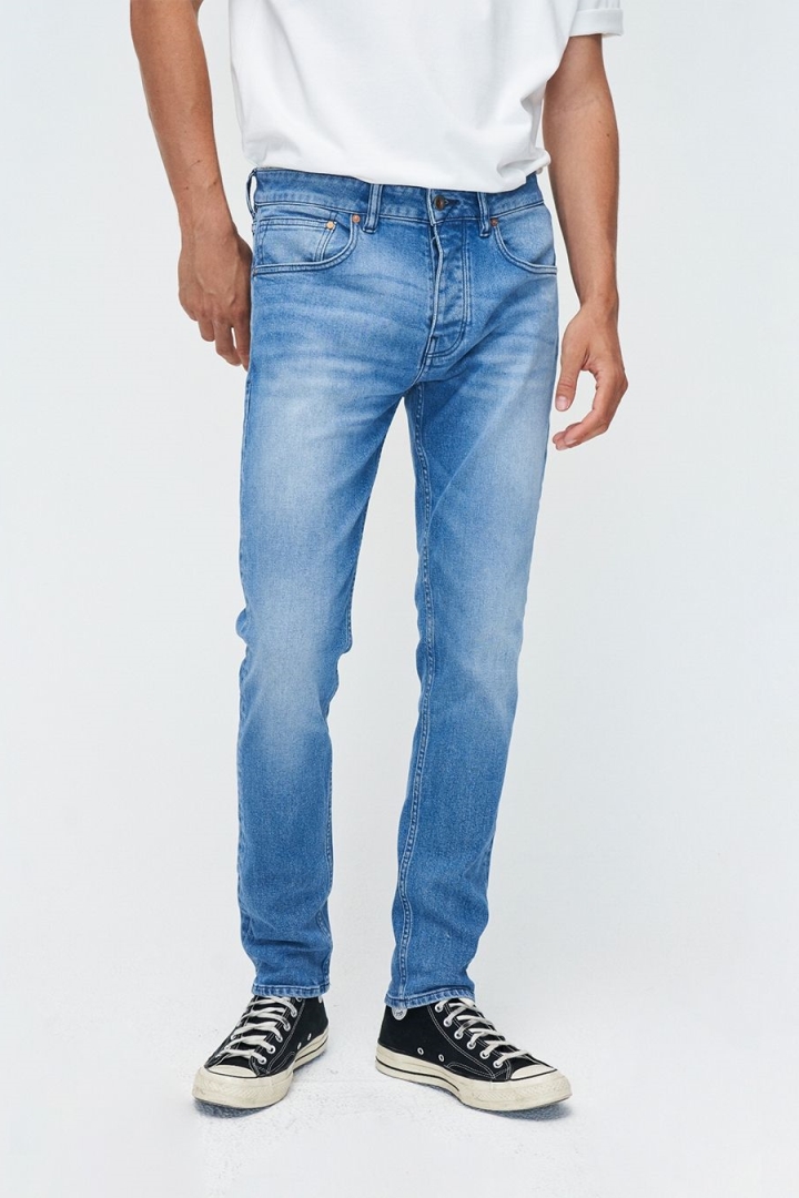 Kuyichi mannen vegan Jeans Slim Jamie Clouds Blauw