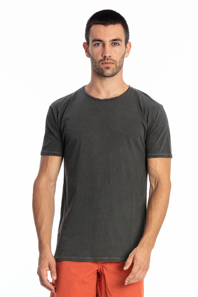 RAVENS VIEW IBIZA mannen vegan T-Shirt Basic Azur Antracietgrijs