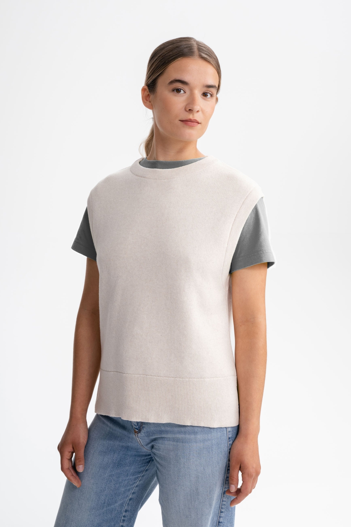 MELA  Vest Jacquard Breiwerk Jamuna CrÃ¨me Melange