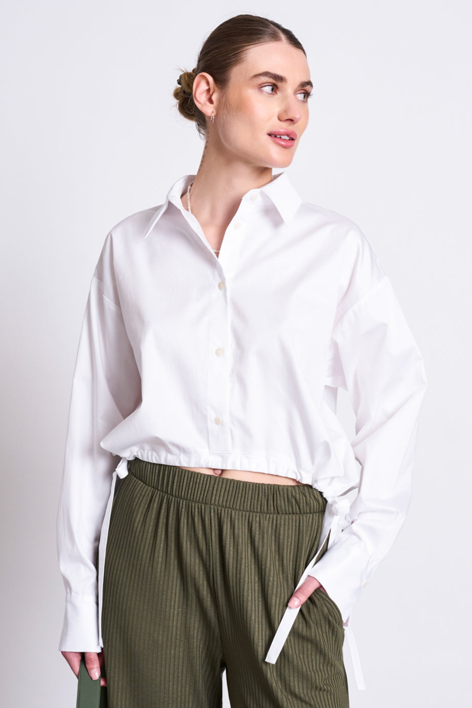 JAN 'N JUNE  Shirt Trekkoord Isted Wit