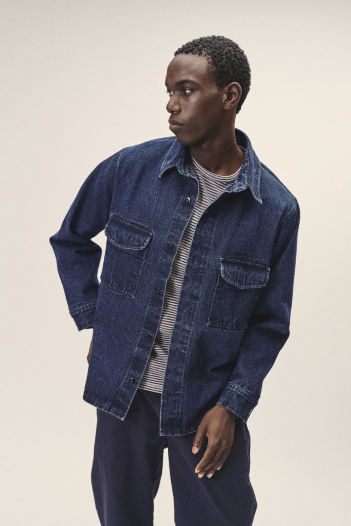 WOTE mannen vegan Denim Overshirt Indigo