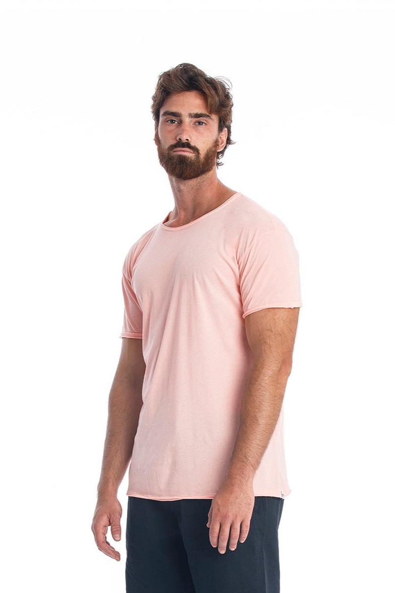 RAVENS VIEW IBIZA mannen vegan T-Shirt Ronde Hals Roze Panter