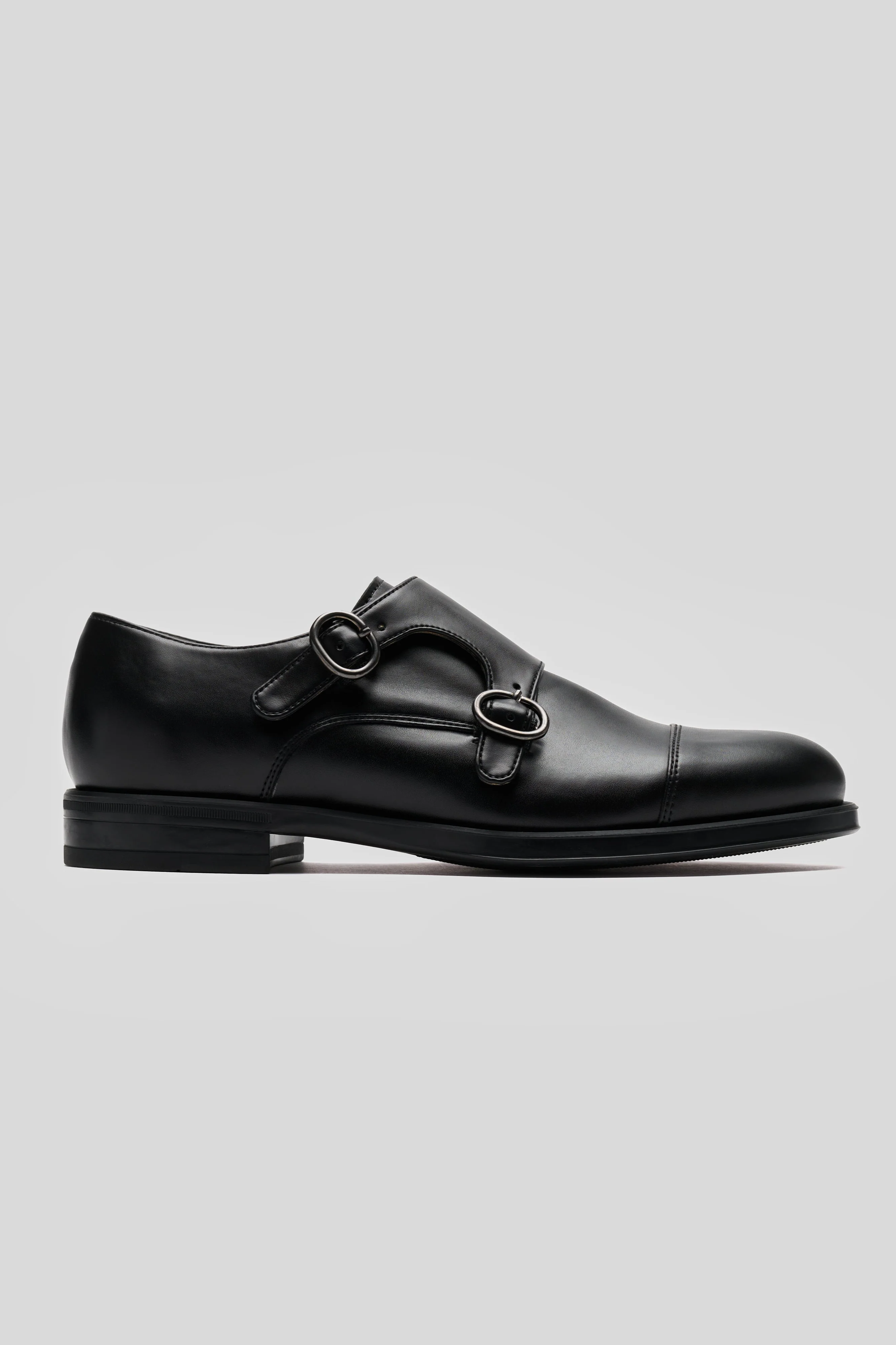 Solari Milano mannen vegan Dress Shoes Monk Strap Zwart