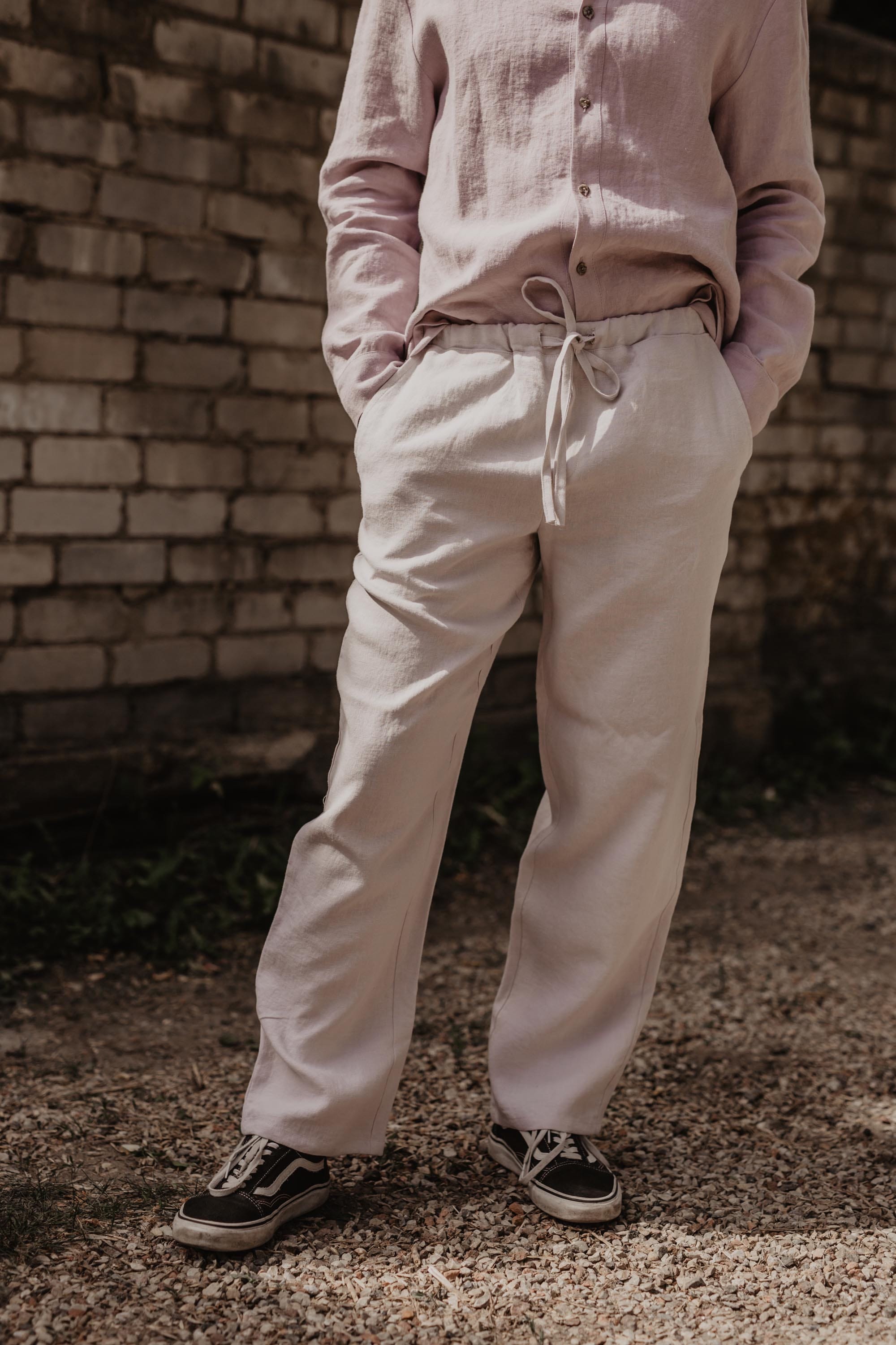 AmourLinen mannen vegan Broek Adonis CrÃ¨me