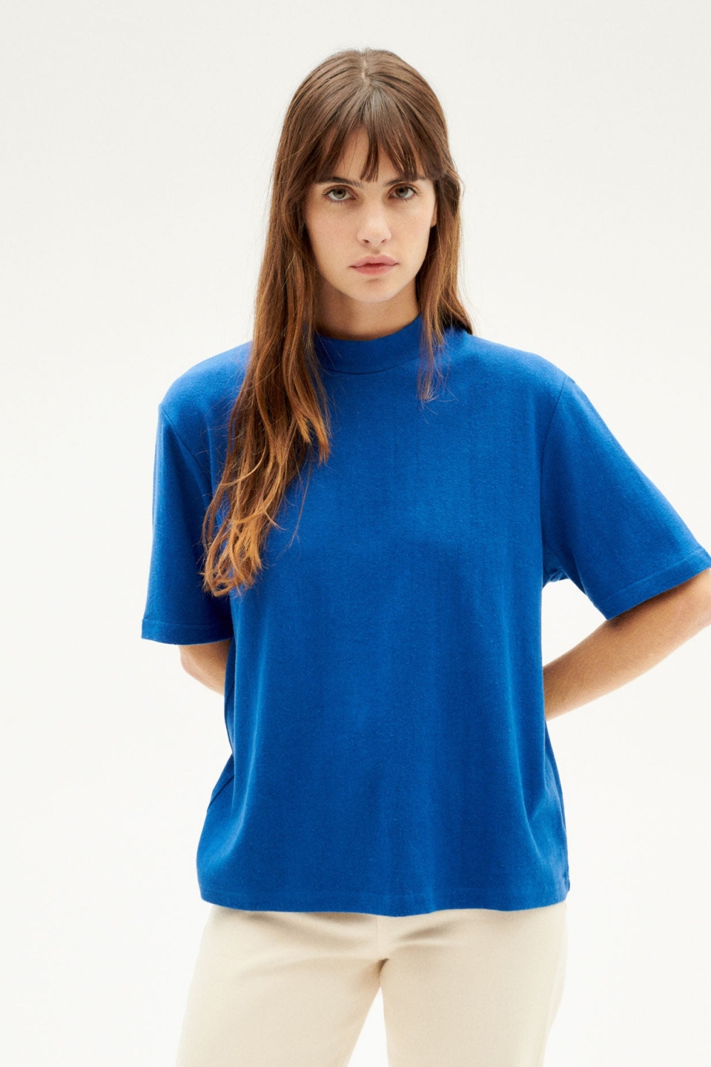 Thinking MU  T-Shirt Aidin Heavy Hennep Blauw