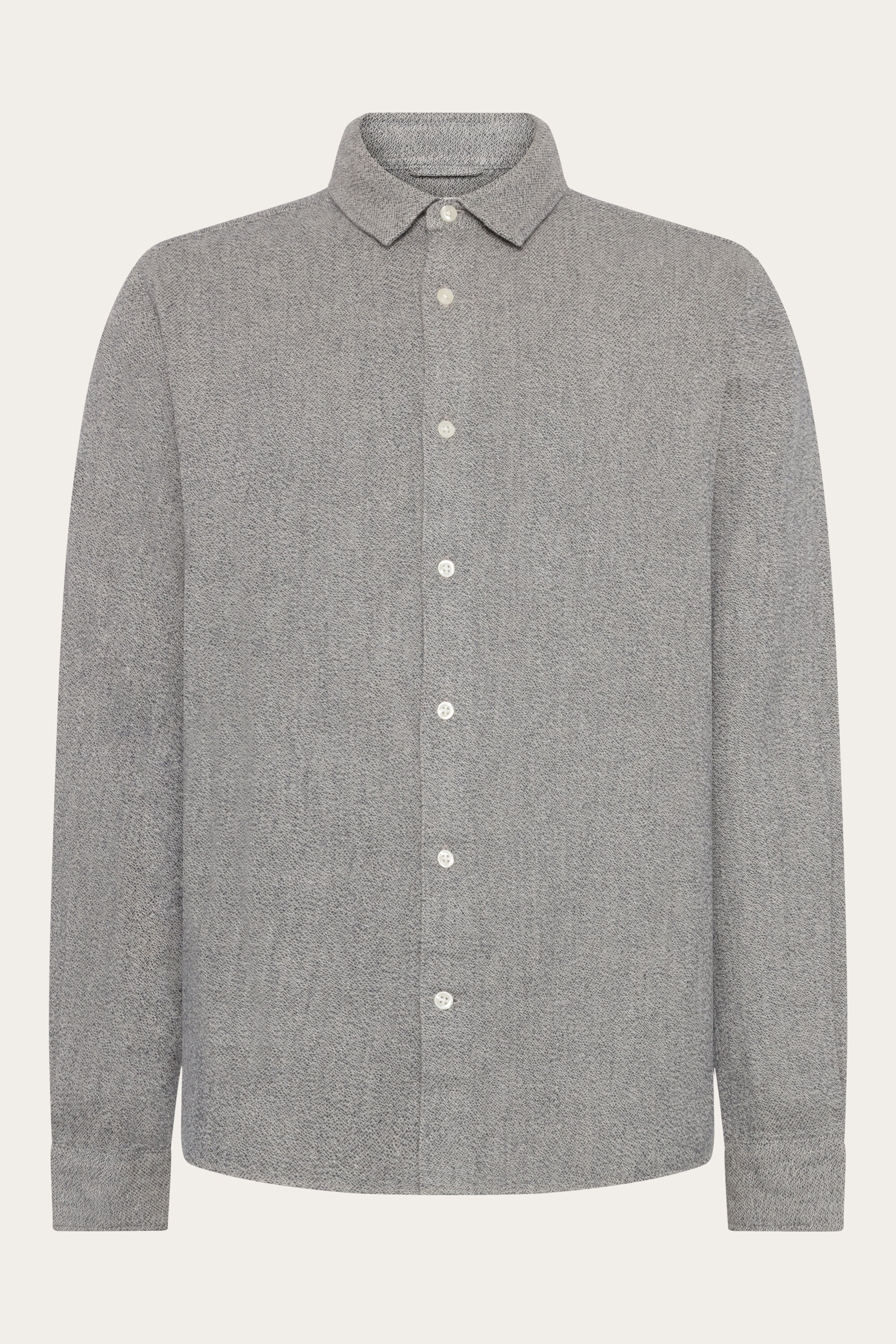 KnowledgeCotton Apparel mannen vegan Shirt Melange Licht Veergrijs