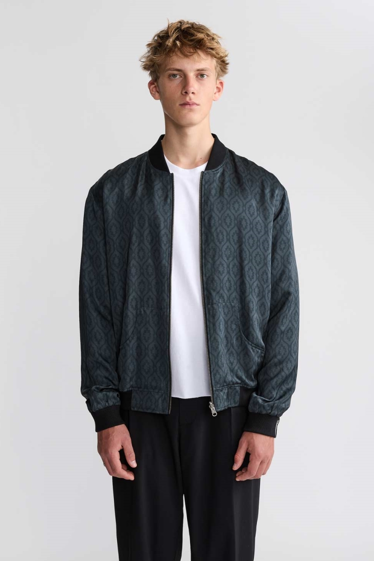 Yahmo mannen vegan Omkeerbare Bomberjack Laslo Opaal/Blauw