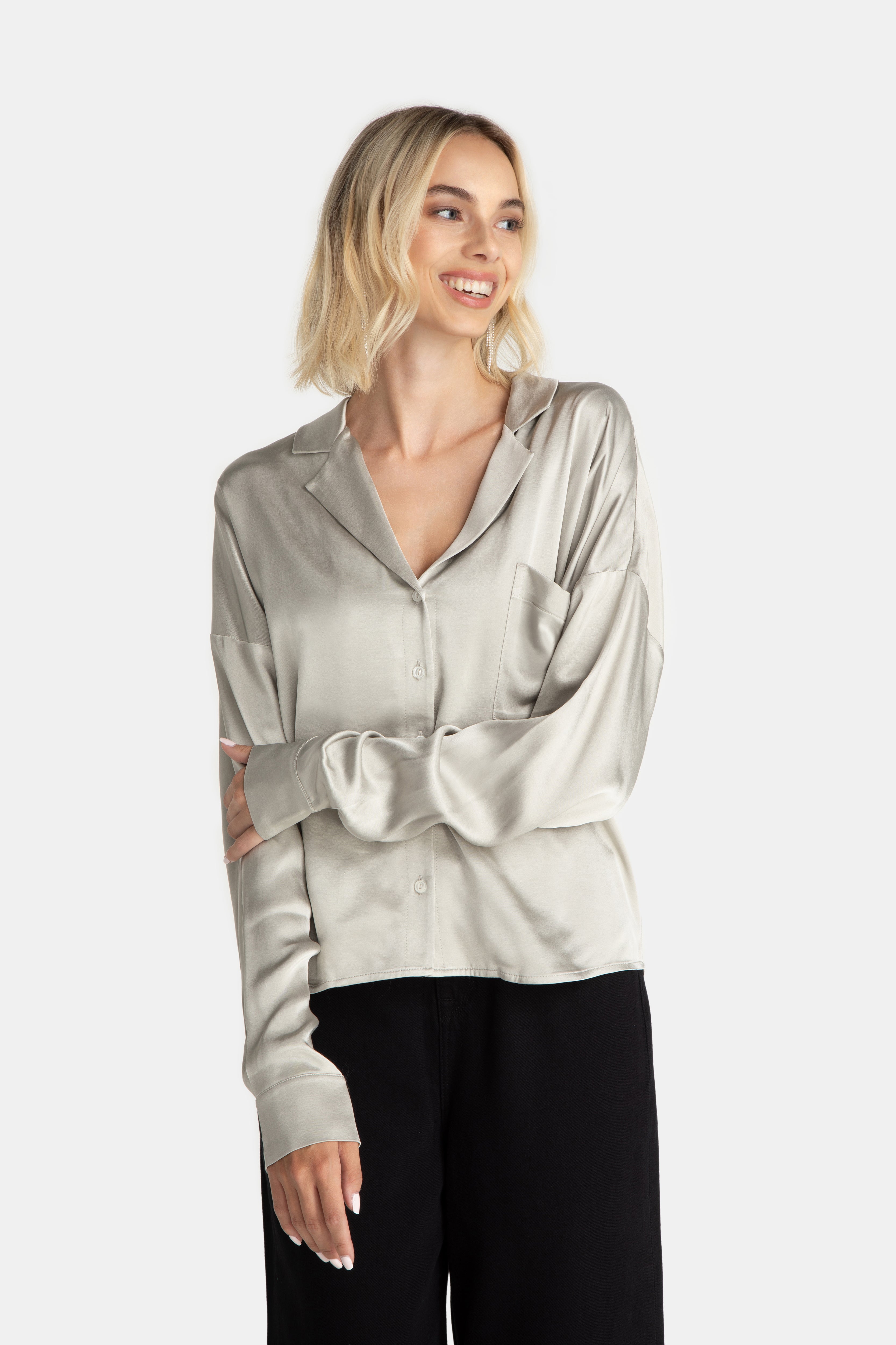 LOVJOI  Blouse Cayssie Maangrijs