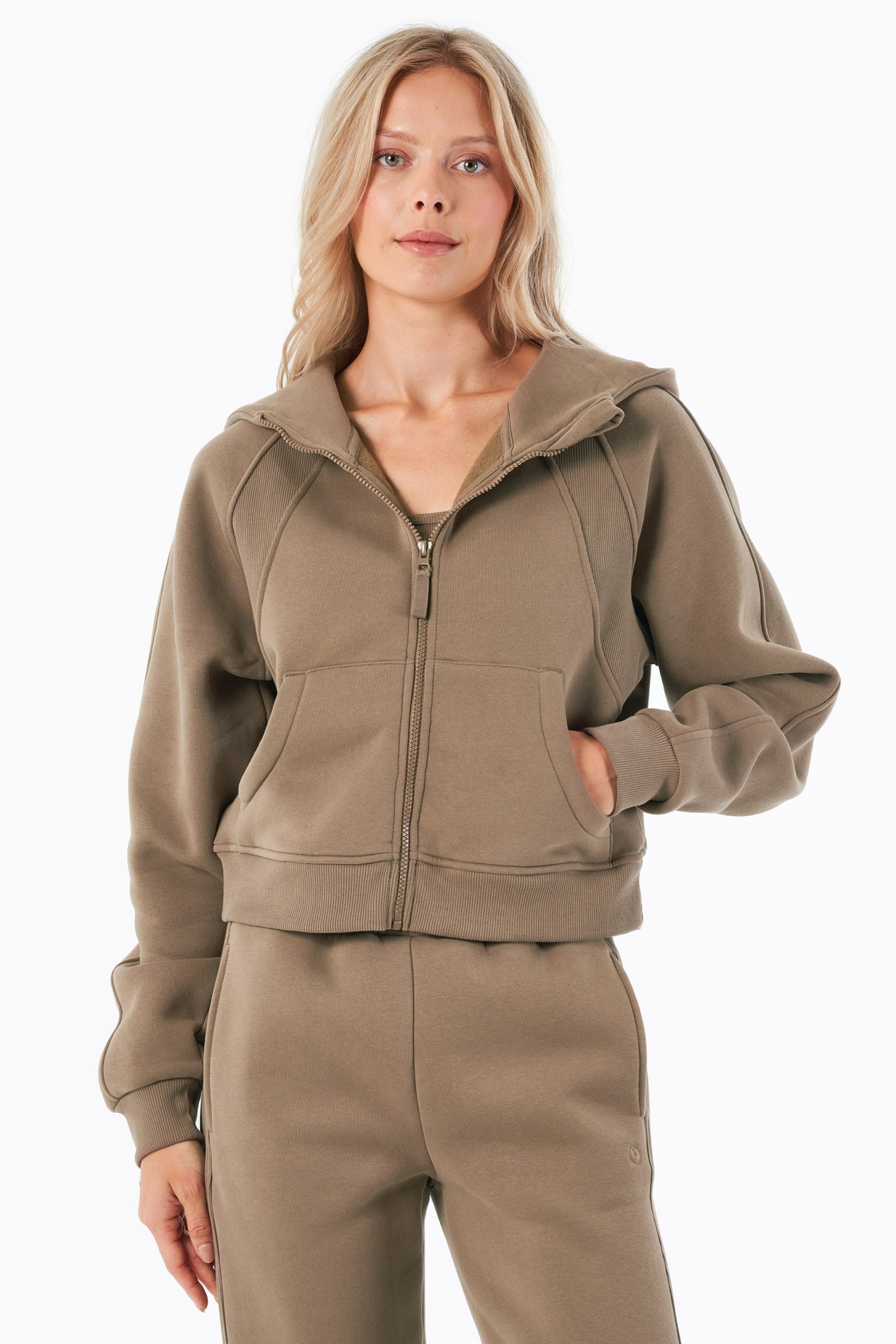 ORGANICATION  Hoodie Met Volledige Ritssluiting Joddy Gravel