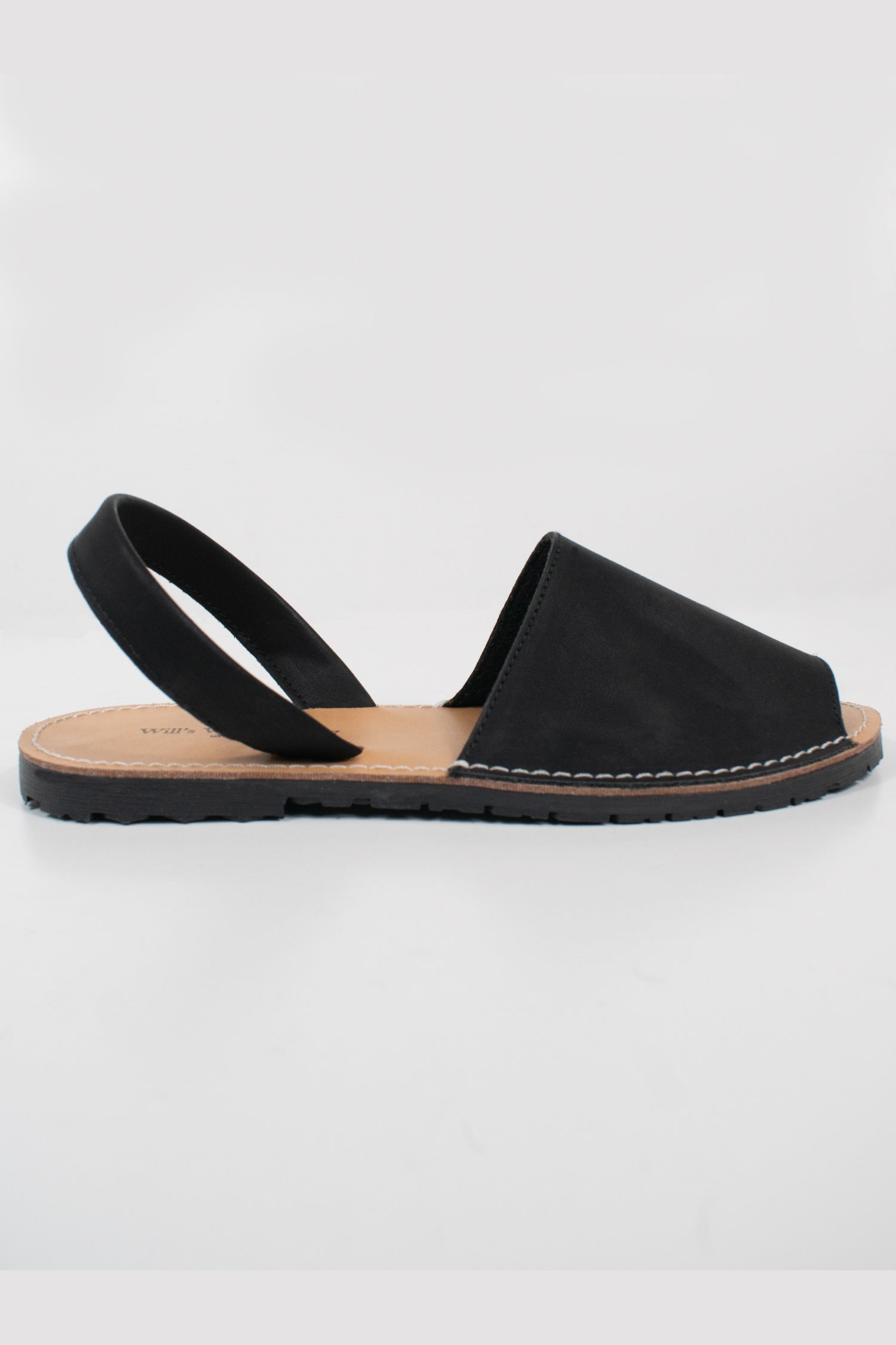 Will's Vegan Store  Platte Sandalen Zwart