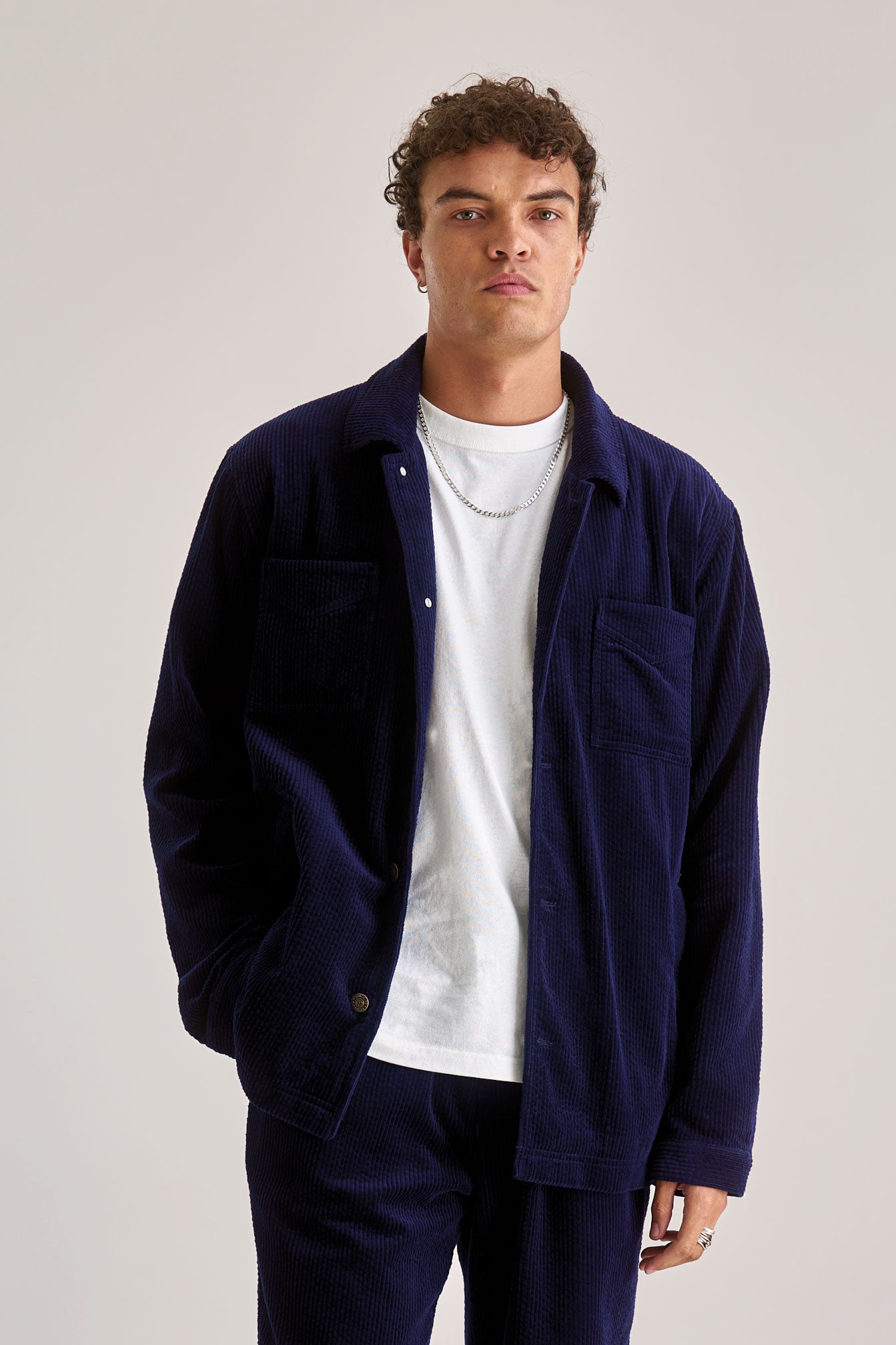 KOMODO mannen vegan Jas Stanley Cord Marineblauw