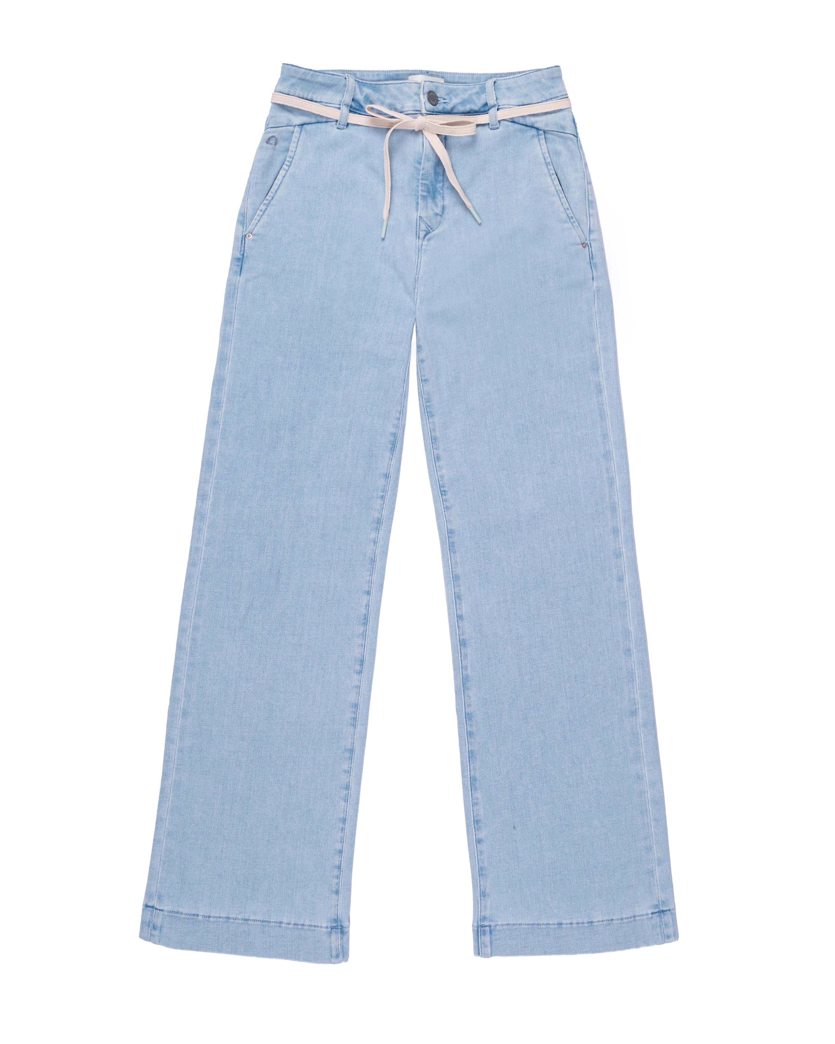 Dawn  Dew Flared Soft Denim French Pocket Helderblauw
