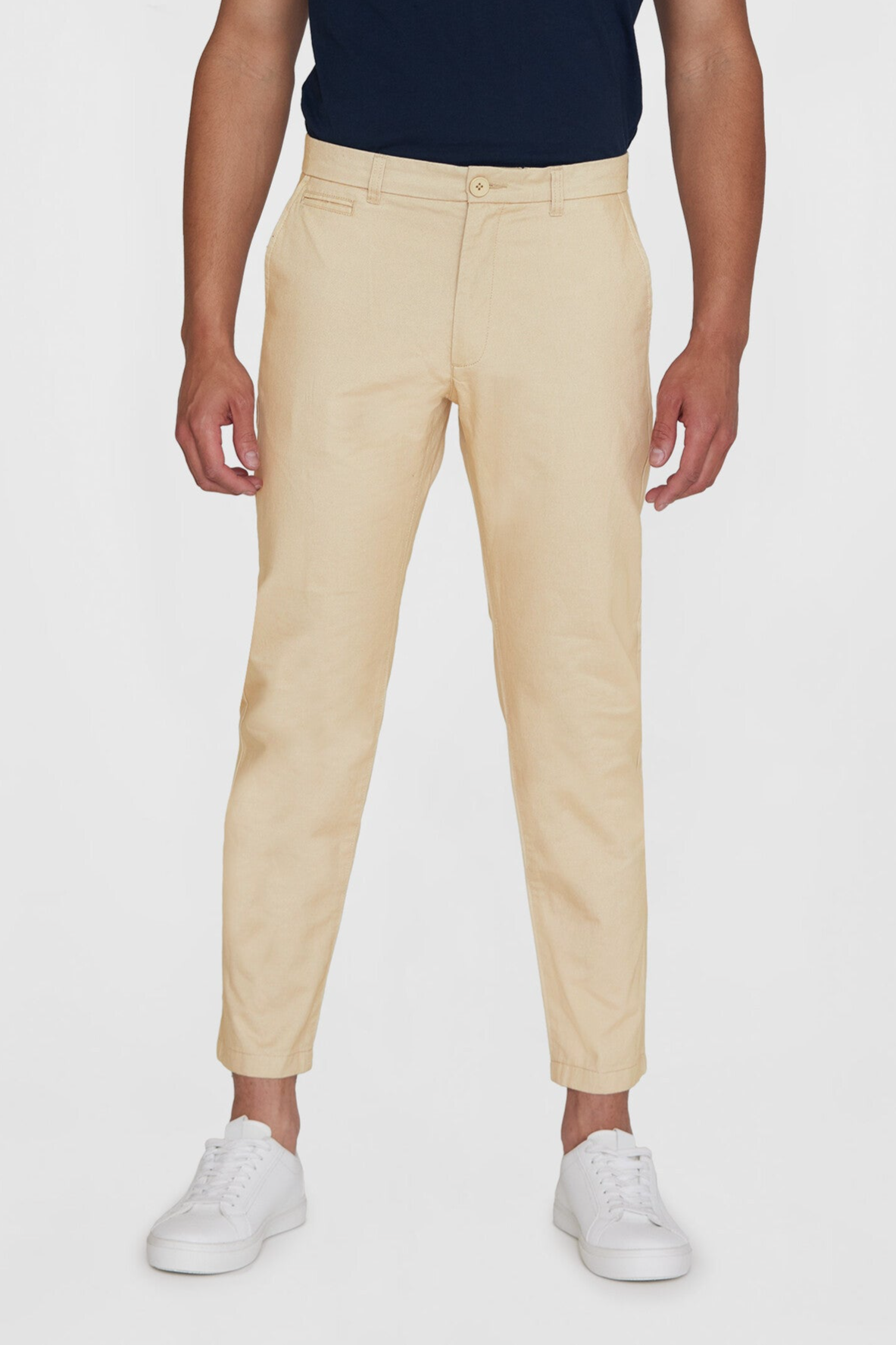 KnowledgeCotton Apparel mannen vegan Chinobroek Chuck Regular Twill Lichtgrijs