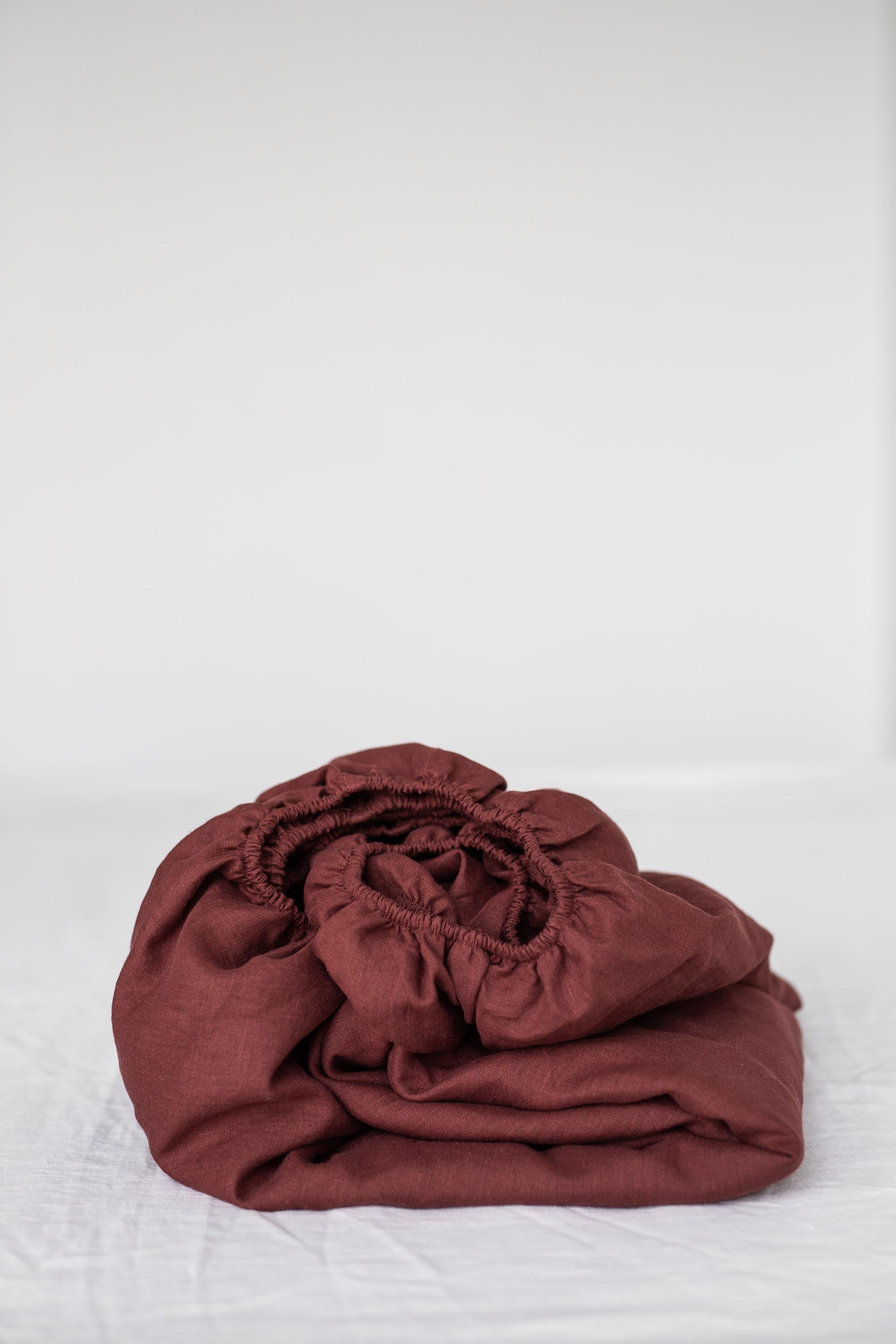 AmourLinen  Linnen Hoeslaken Terracotta