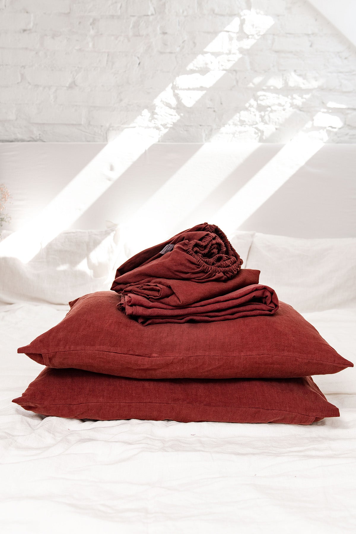 AmourLinen  Linnen Lakens Set Terracotta