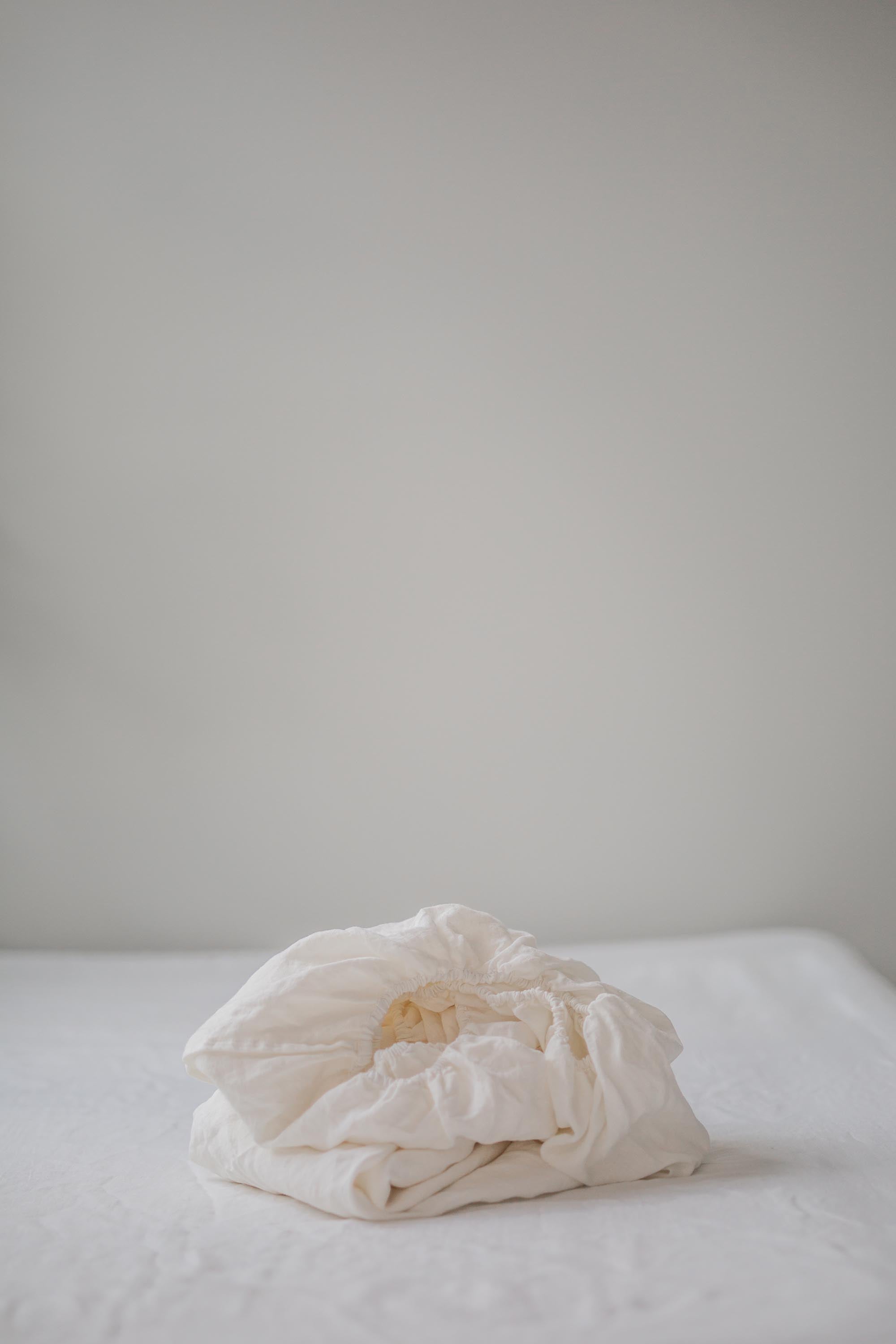 AmourLinen  Linnen Hoeslaken Wit
