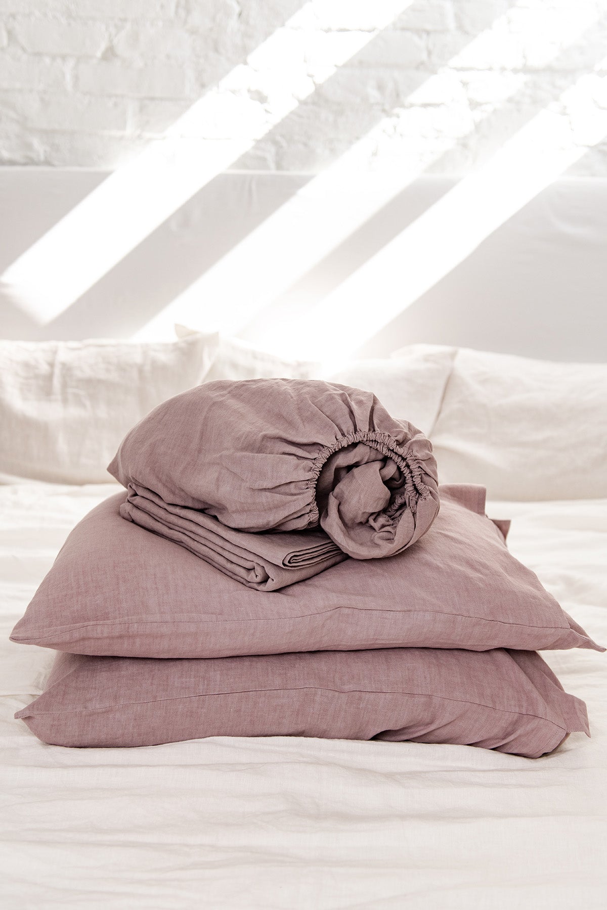 AmourLinen  Linnen Lakens Set Rosy Brown