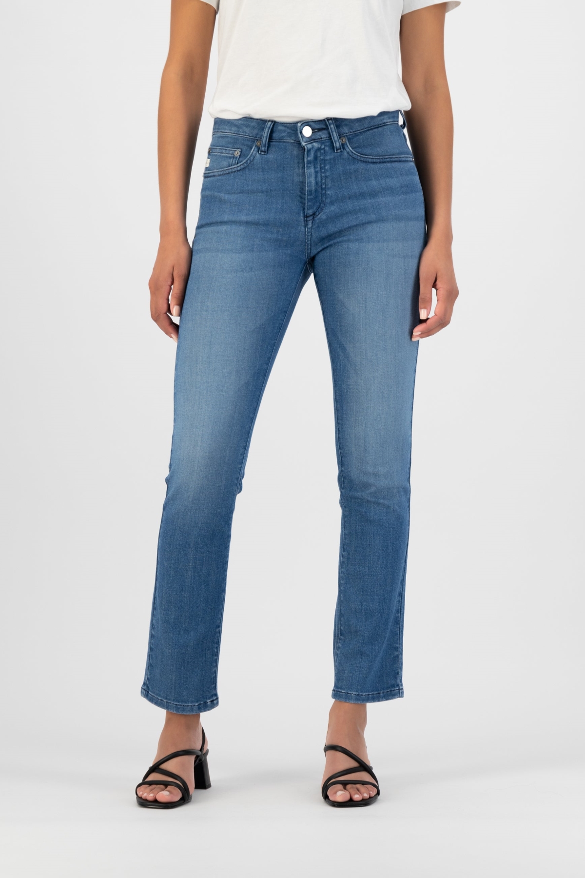 MUD Jeans  Jeans Straight Faye Authentiek Indigo Blauw