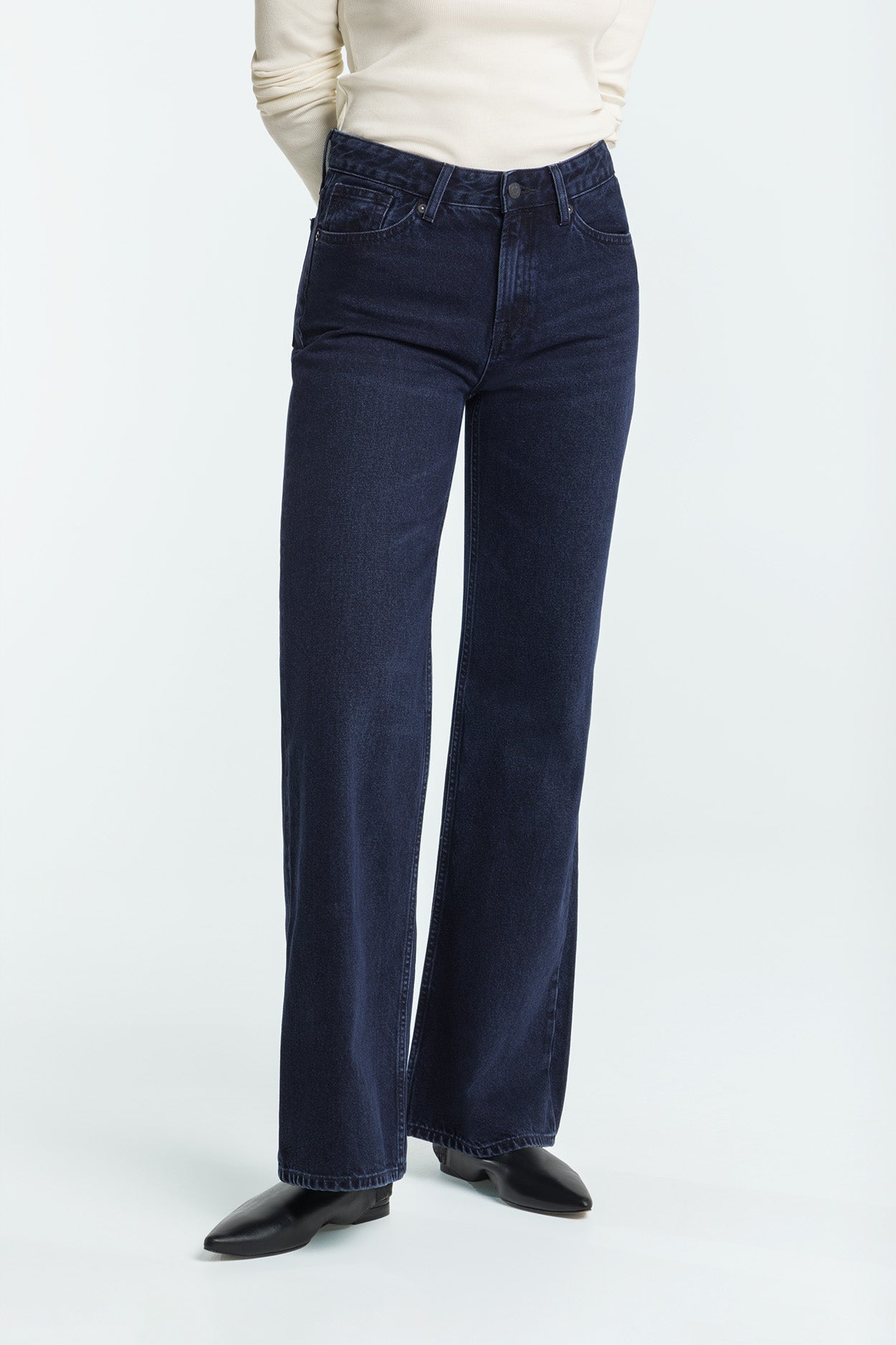 Kings of Indigo  Jeans Flare Jane Holo Blauw Zwart