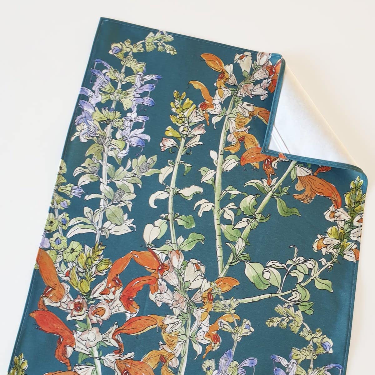 Floral Tea Towel Cotton - Salvia