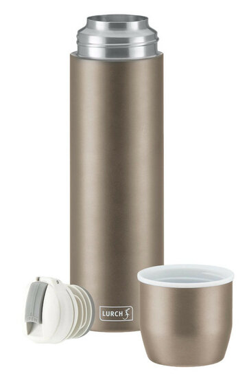 Lurch Insulated Bottle Taupe with cup 750ml - Grote thermosfles met beker