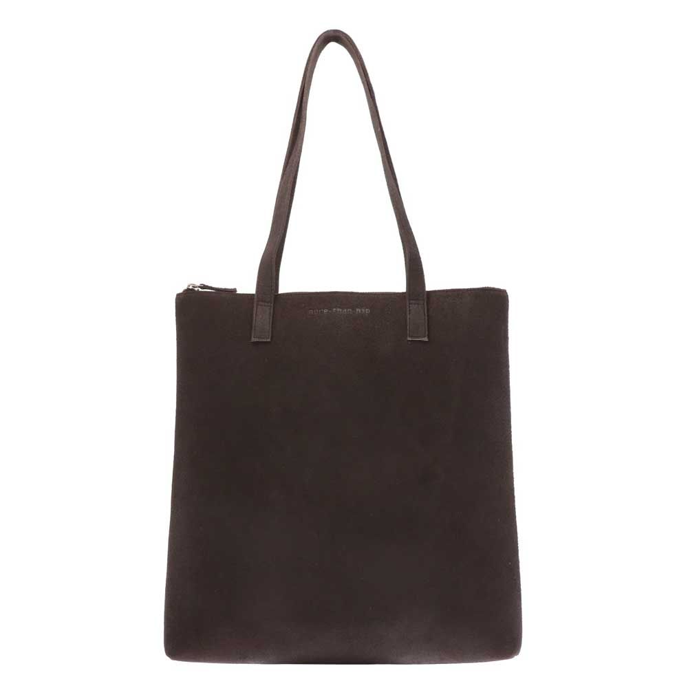 Shopper tas van mat eco leer - Livia - donkertaupe 