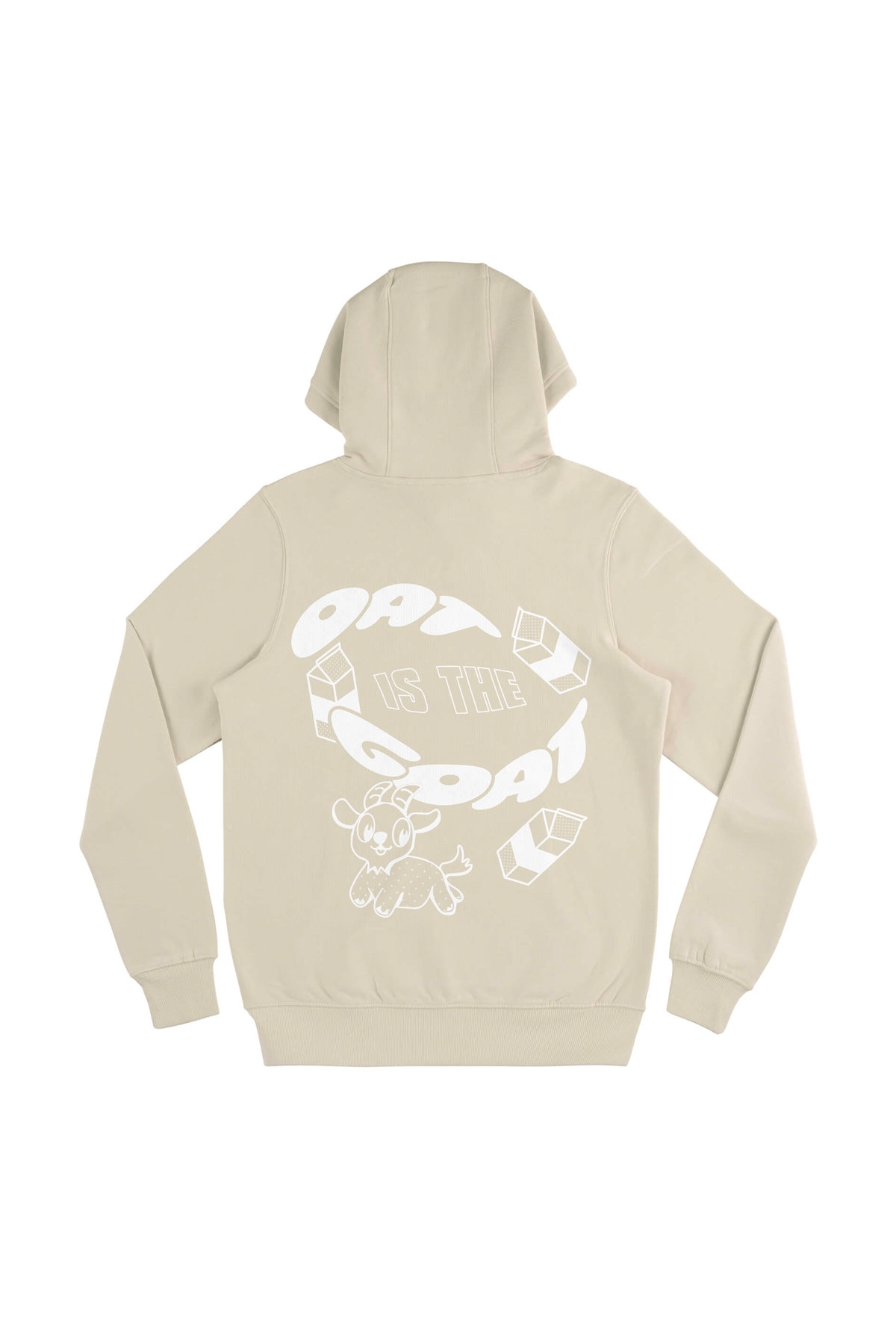Plant Faced Clothing mannen vegan Hoodie Oat Is The Goat Lichtbeige