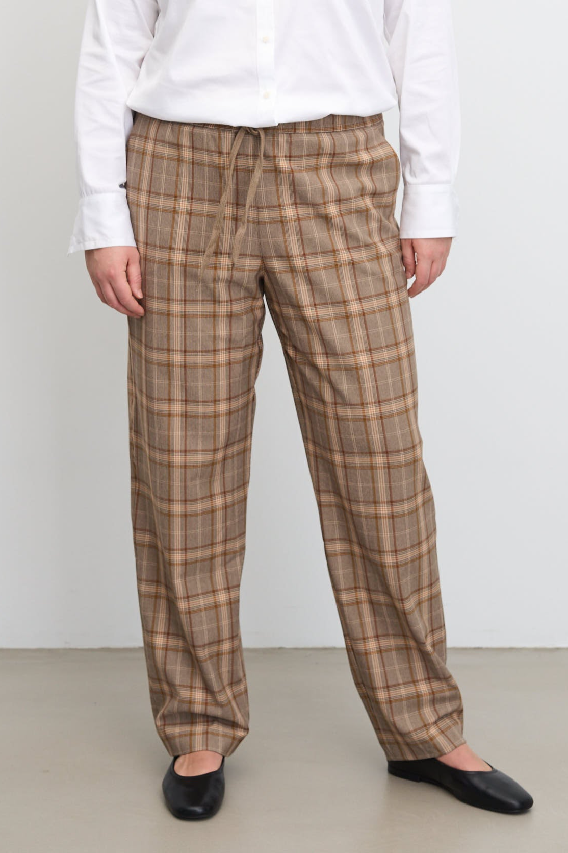 LAURIE  Broek Medium Lengte Relaxed Deer Check