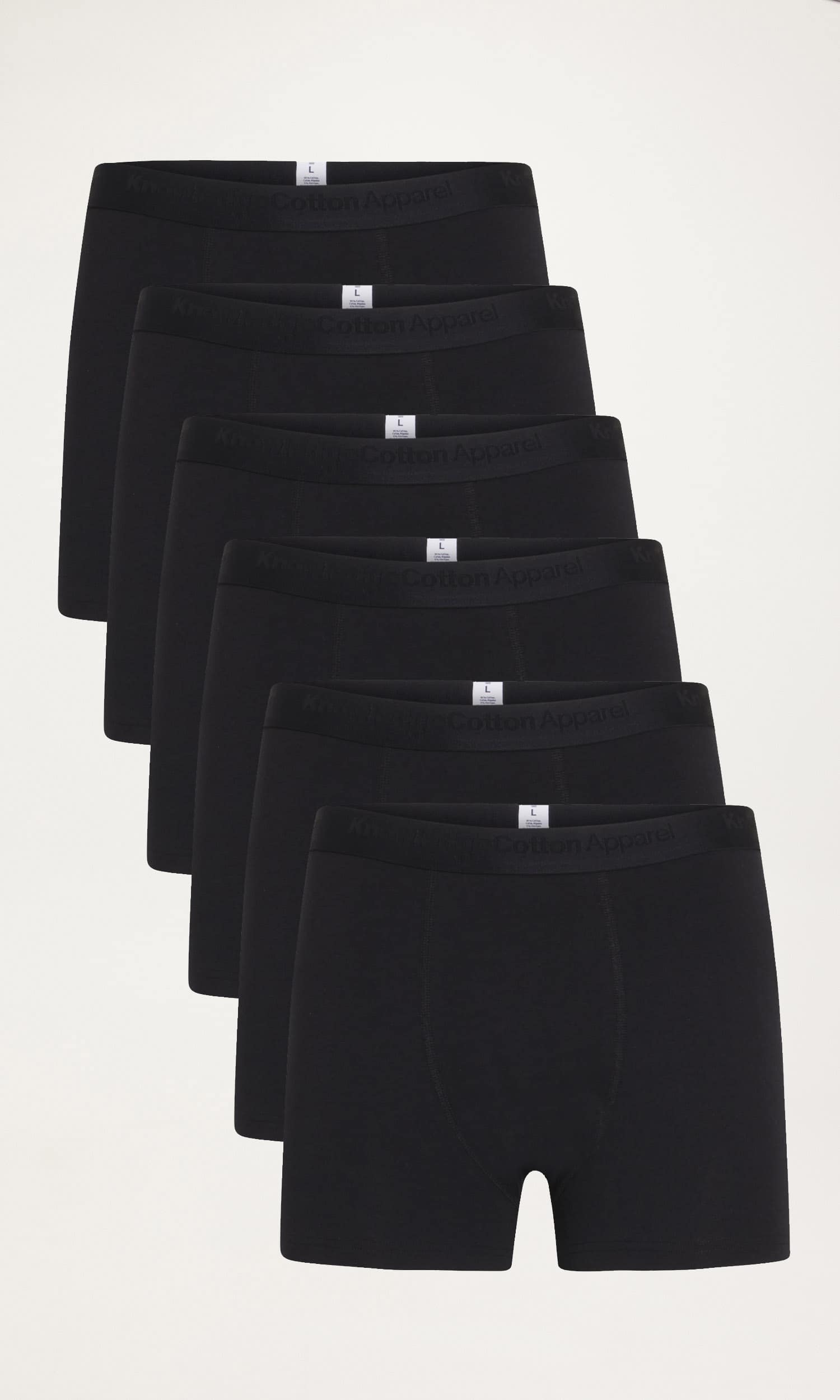 KnowledgeCotton Apparel mannen vegan Multipack 6x Boxers Black Jet
