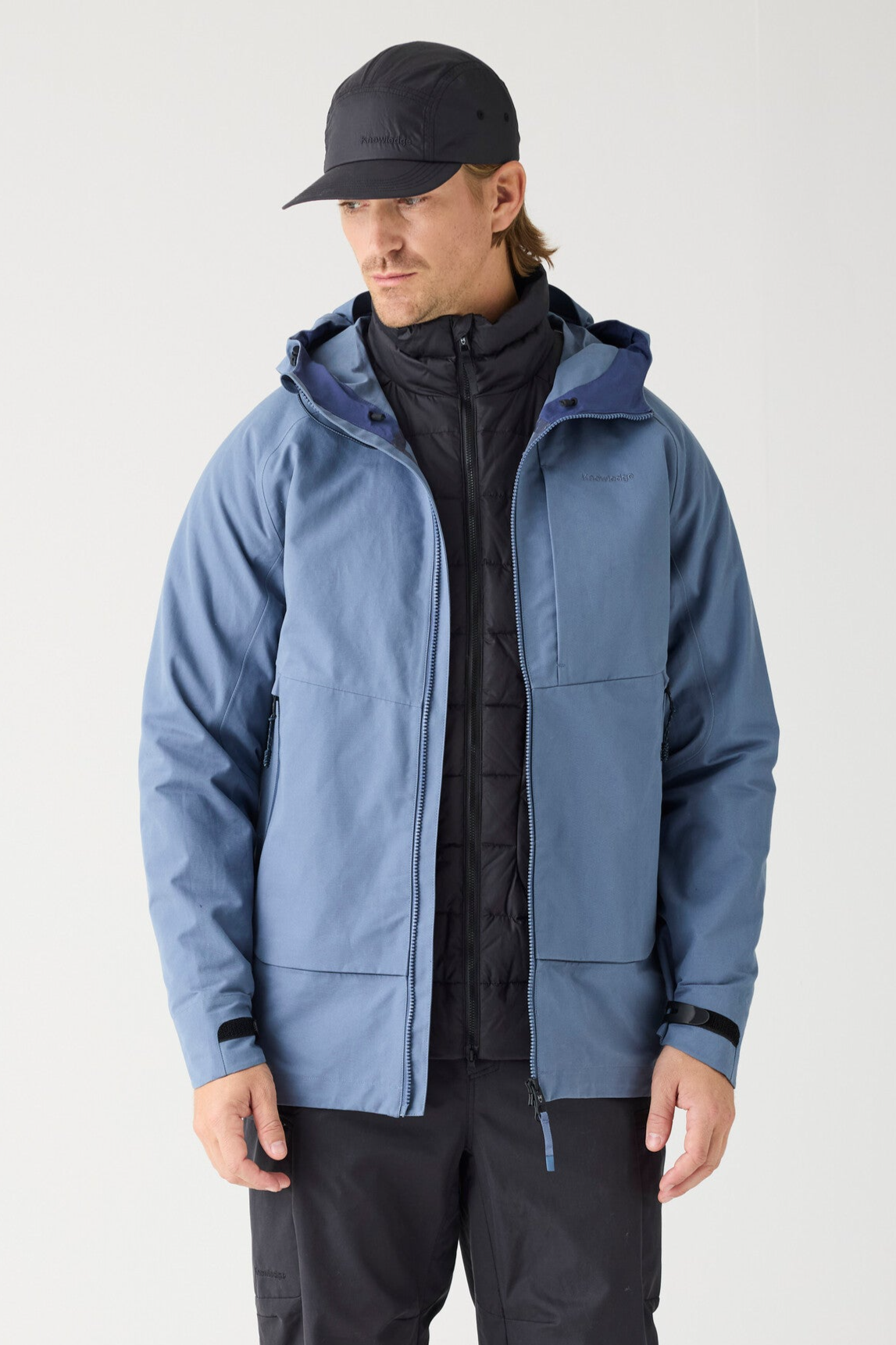 KnowledgeCotton Apparel mannen vegan Jas Vent Canvas Shell 270 Vintage Indigo