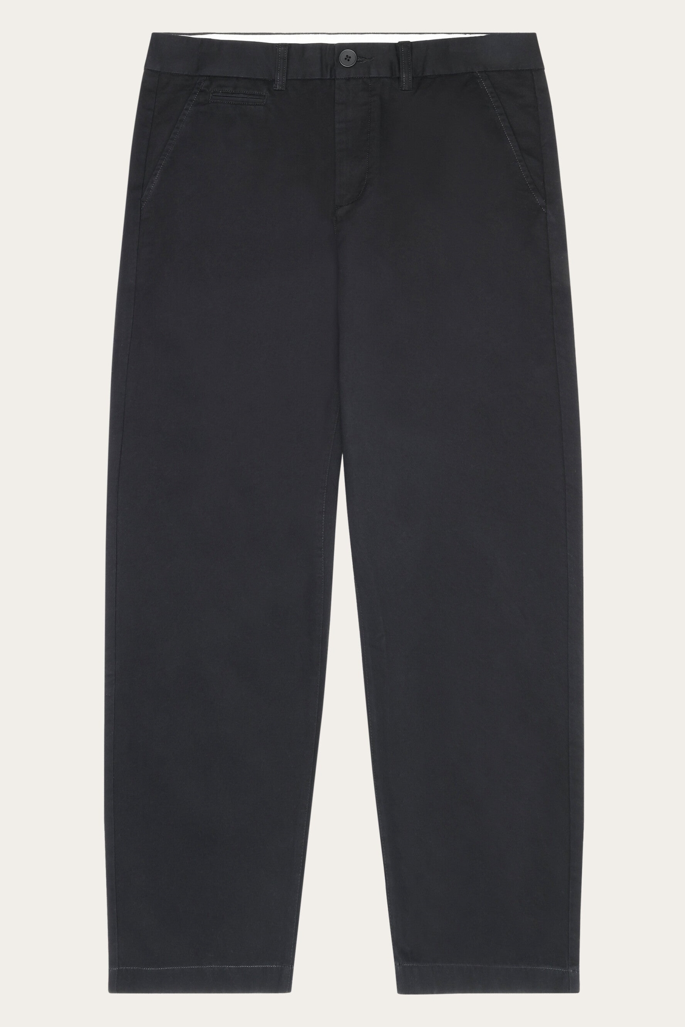 KnowledgeCotton Apparel mannen vegan Chino Broek Wijd Flint Zwart Jet