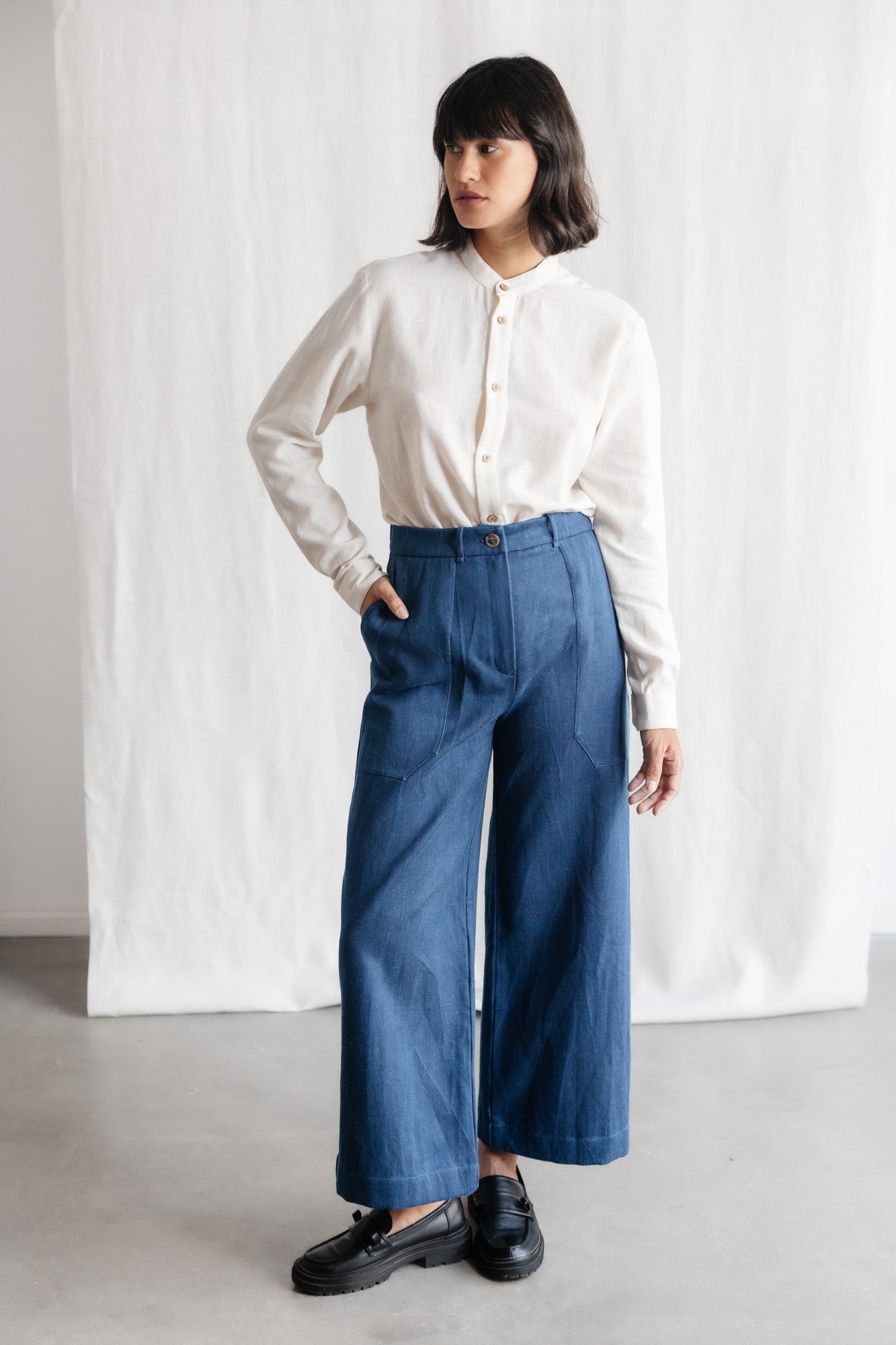 Jyoti - Fair Works  Broek Damini Denim Blauw