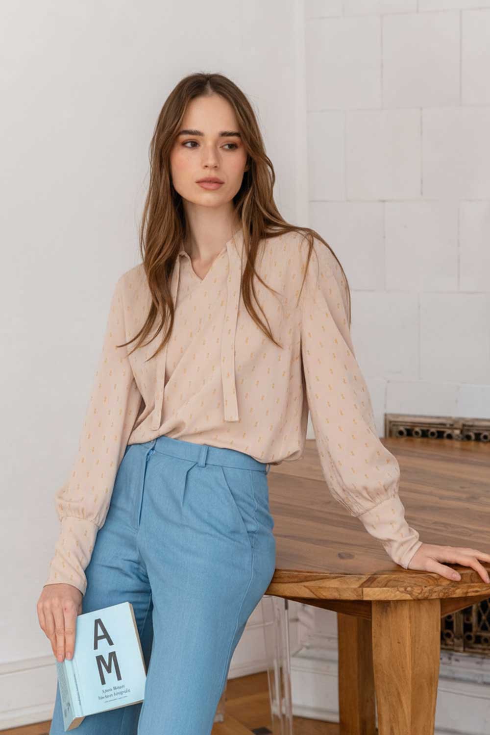 WiDDA  Blouse Banda Beige/Goud
