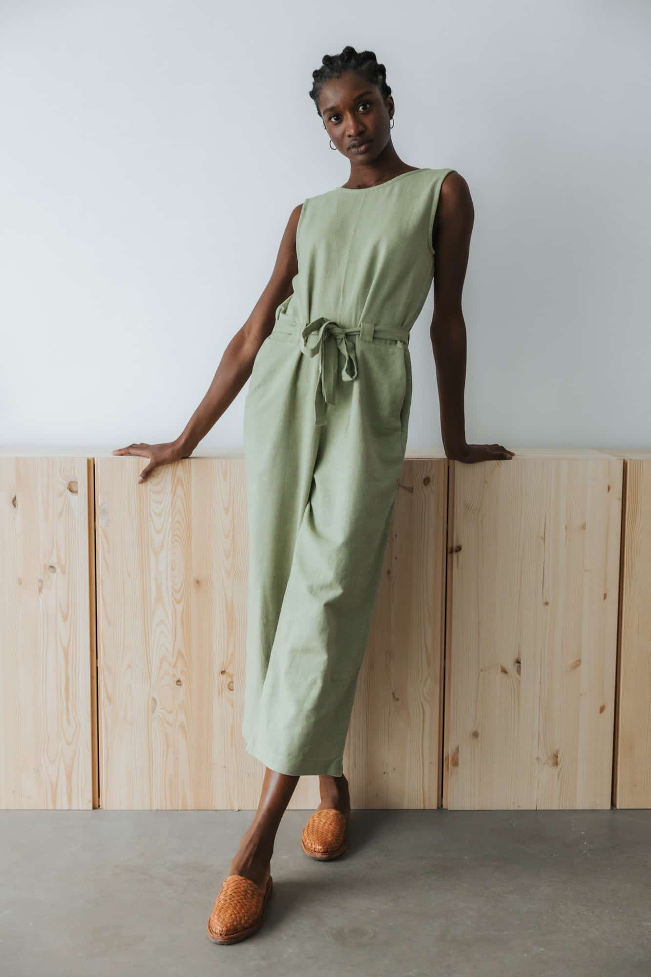 Jyoti Fair Works  Jumpsuit Jalina Salie Lichtgroen