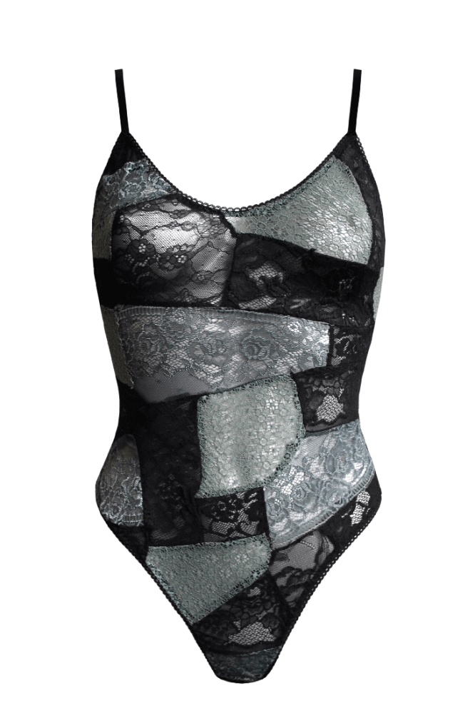 Anekdot  Bodysuit Bouquet Jade Zwart & Lichtgroen