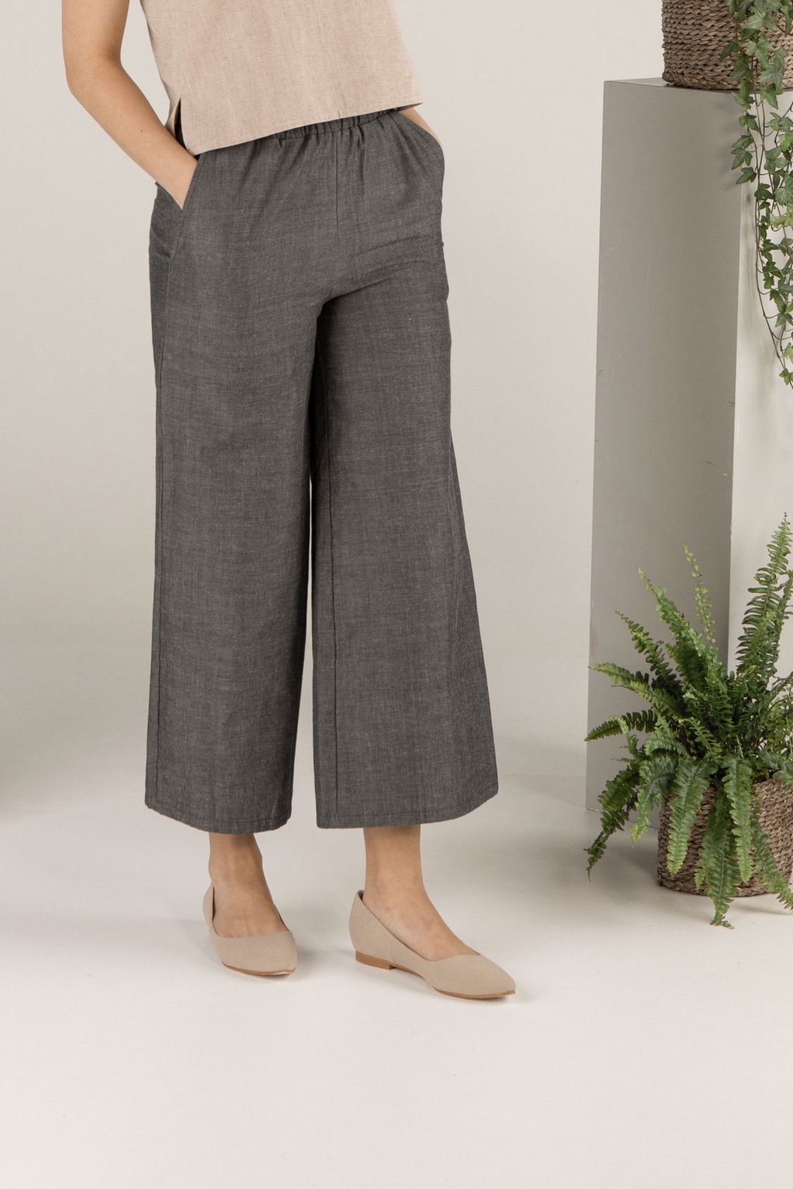 TAWAST  Culottes Forest Whispers Charcoal