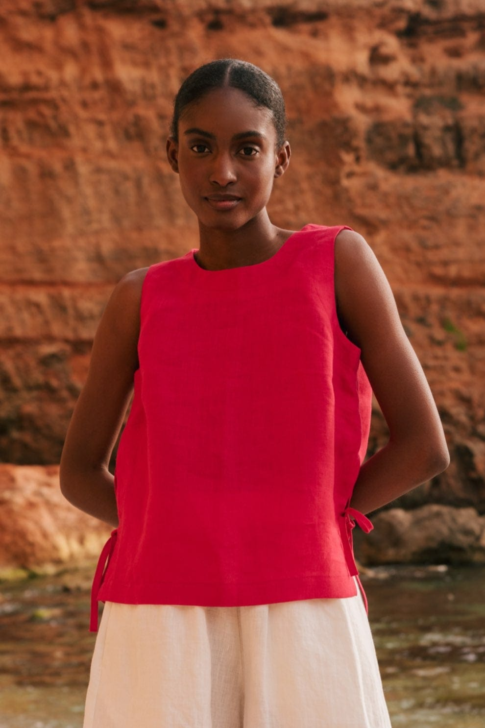 AmourLinen  Bovenaan Rosie Viva Magenta