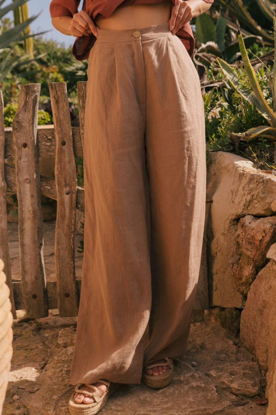 AmourLinen  Broek Lydia Rosy Brown