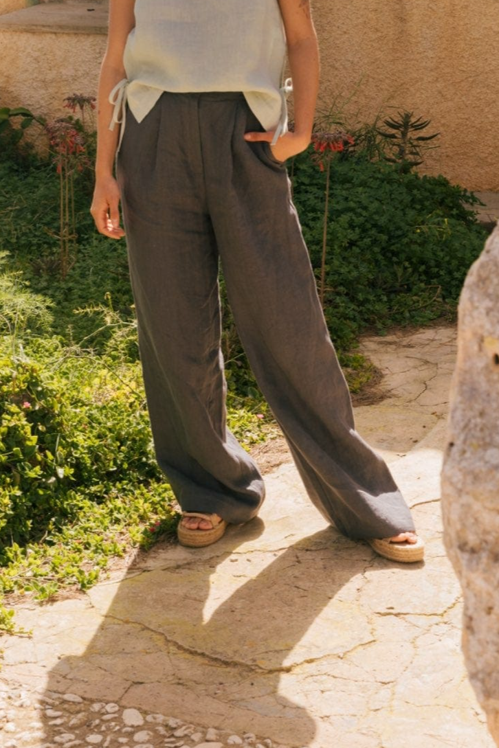 AmourLinen  Broek Lydia Charcoal