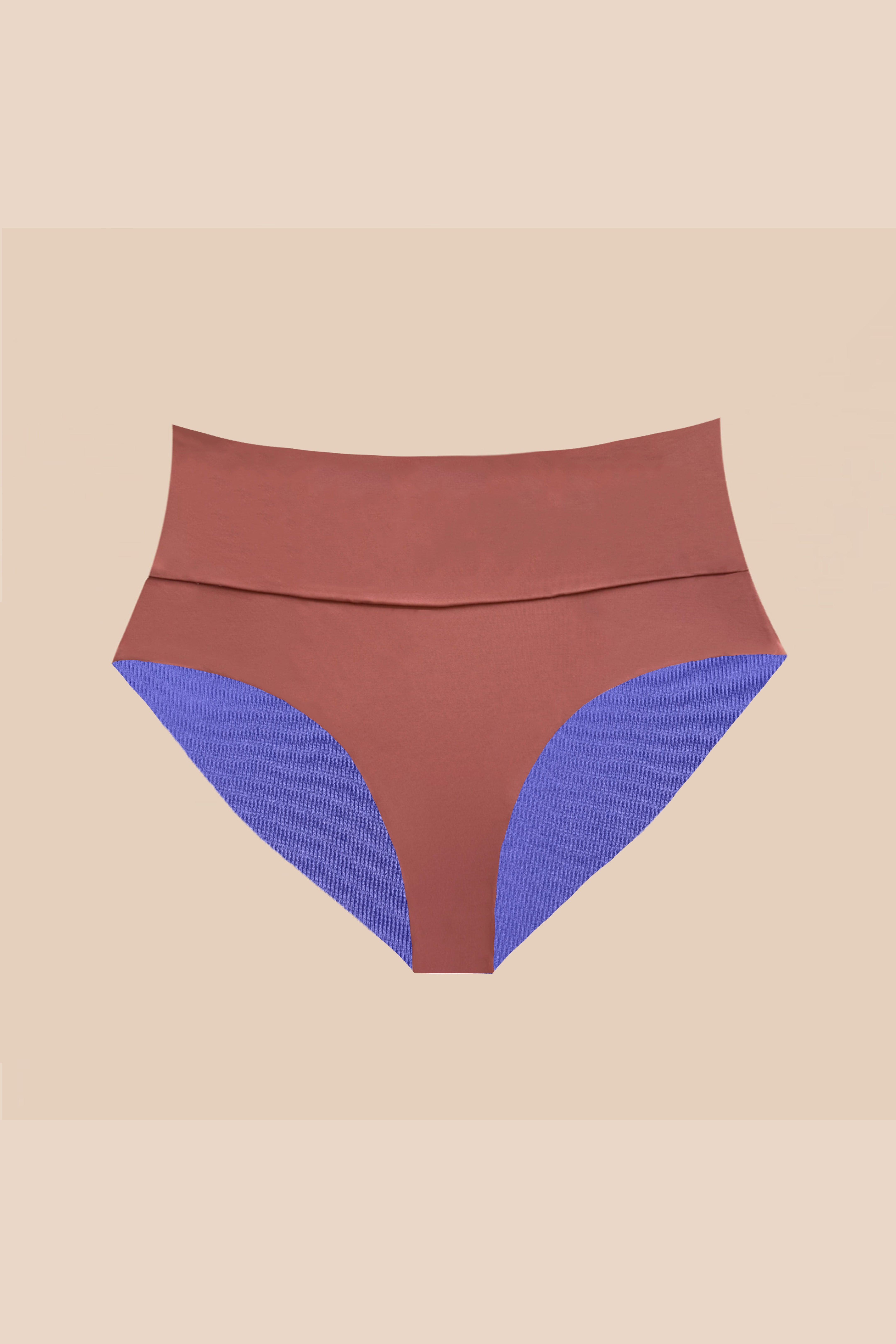Woodlike  Bikinibroekje Omkeerbaar Emee Hoge Taille Bruin / Lila