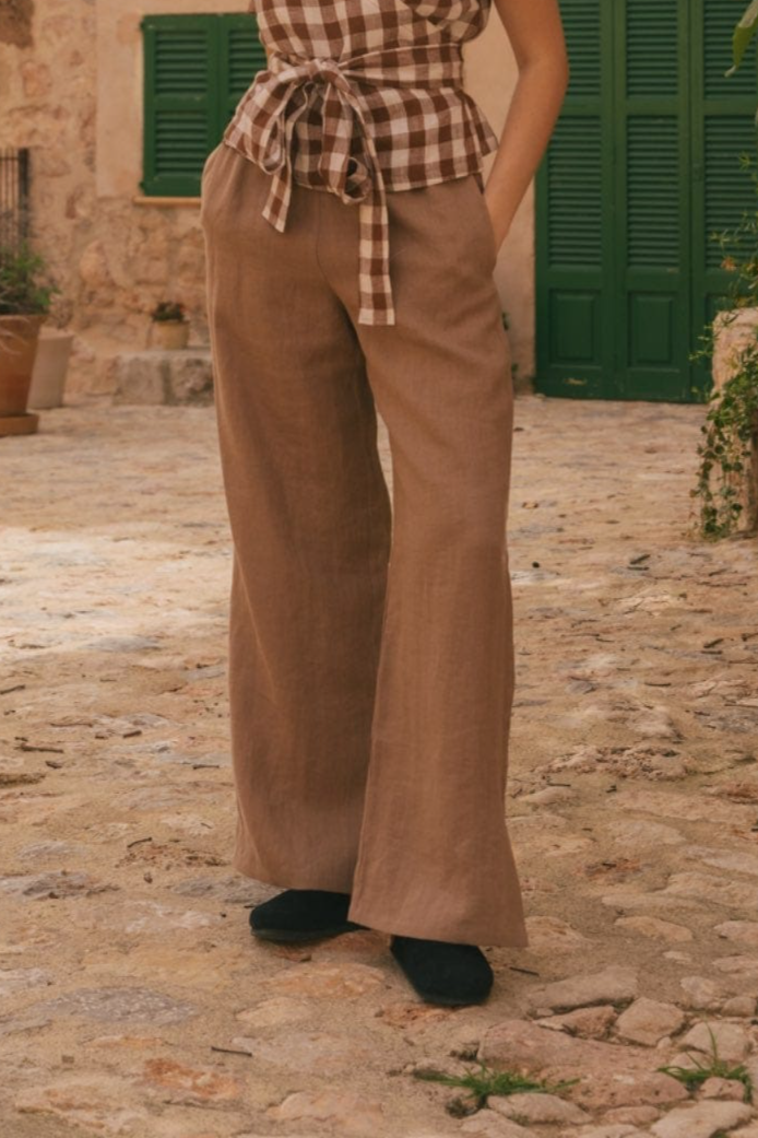 AmourLinen  Broek Leah Rosy Brown