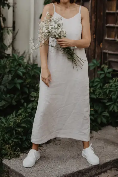 AmourLinen  Jurk Jakarta CrÃ¨me