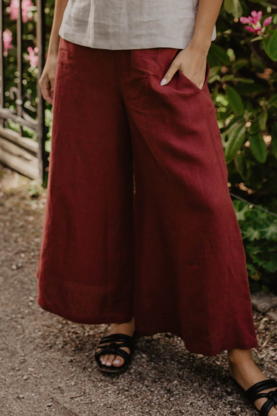 AmourLinen  Broek Isabella Terracotta
