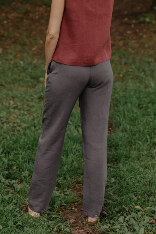 AmourLinen  Broek Malmo Charcoal