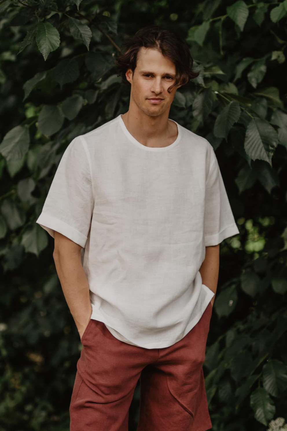 AmourLinen mannen vegan Top Atlas Wit