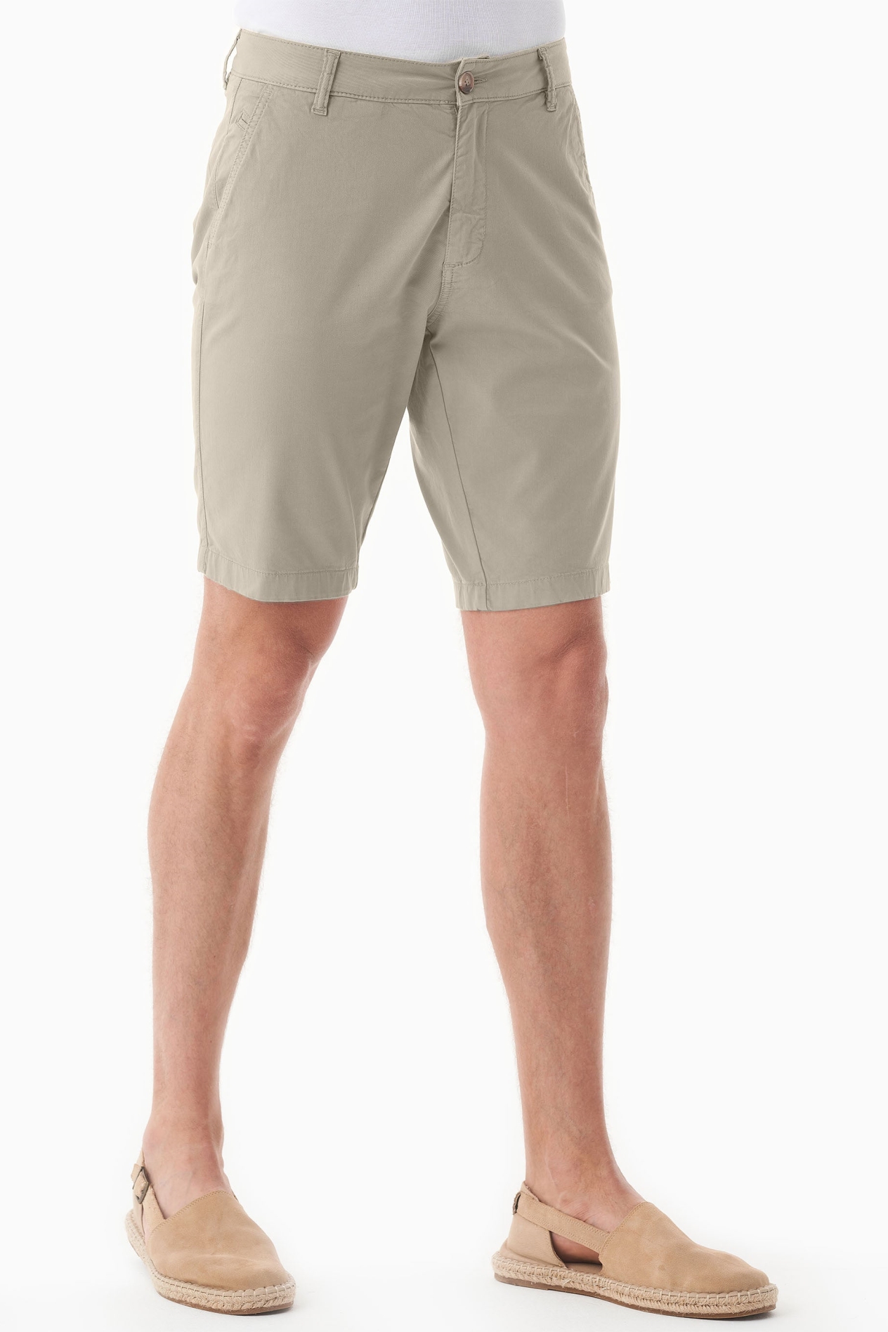 ORGANICATION mannen vegan Slim-Fit Shorts Veer Beige