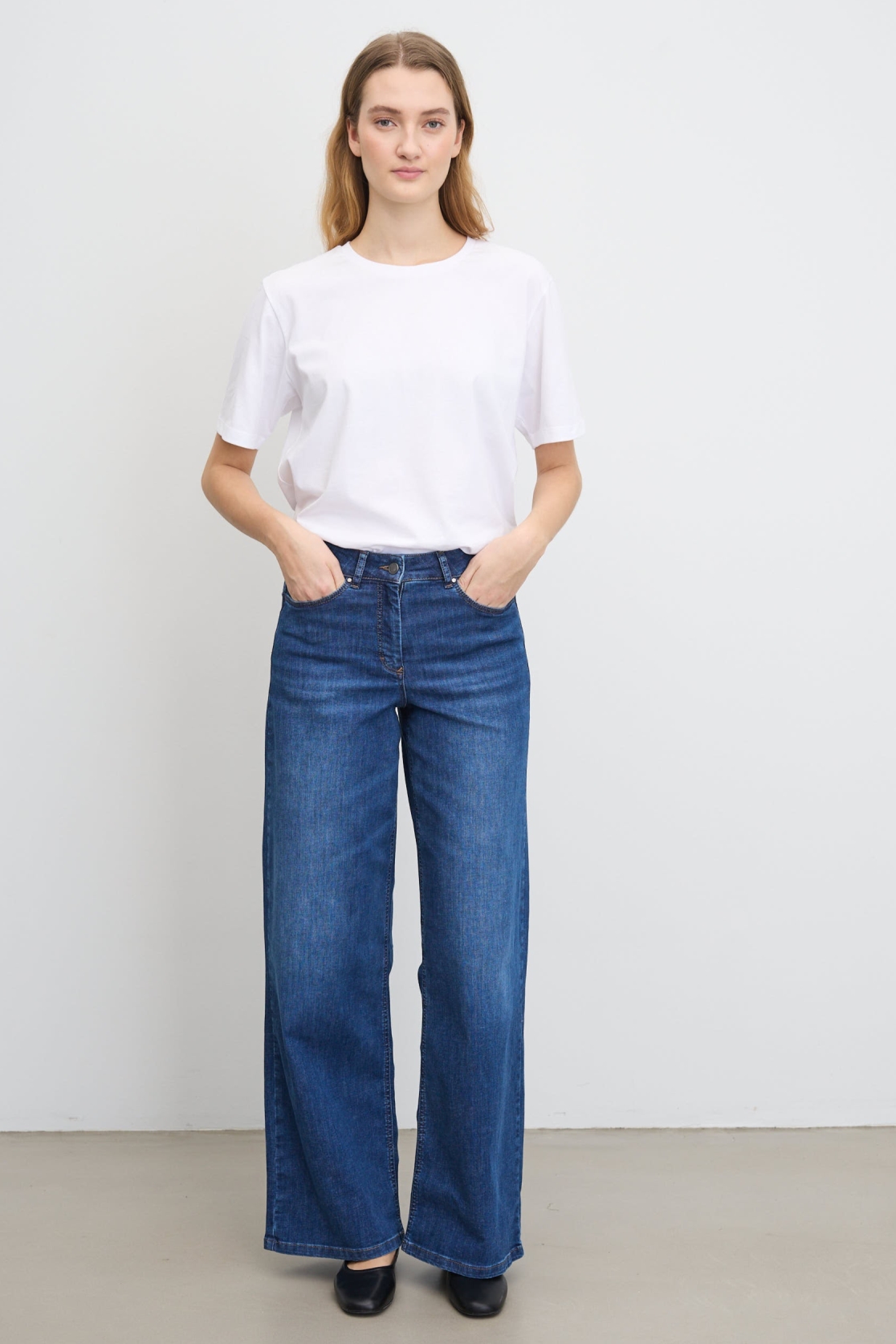 LAURIE  Jeans Carol Lange Lengte Gewassen Blauw