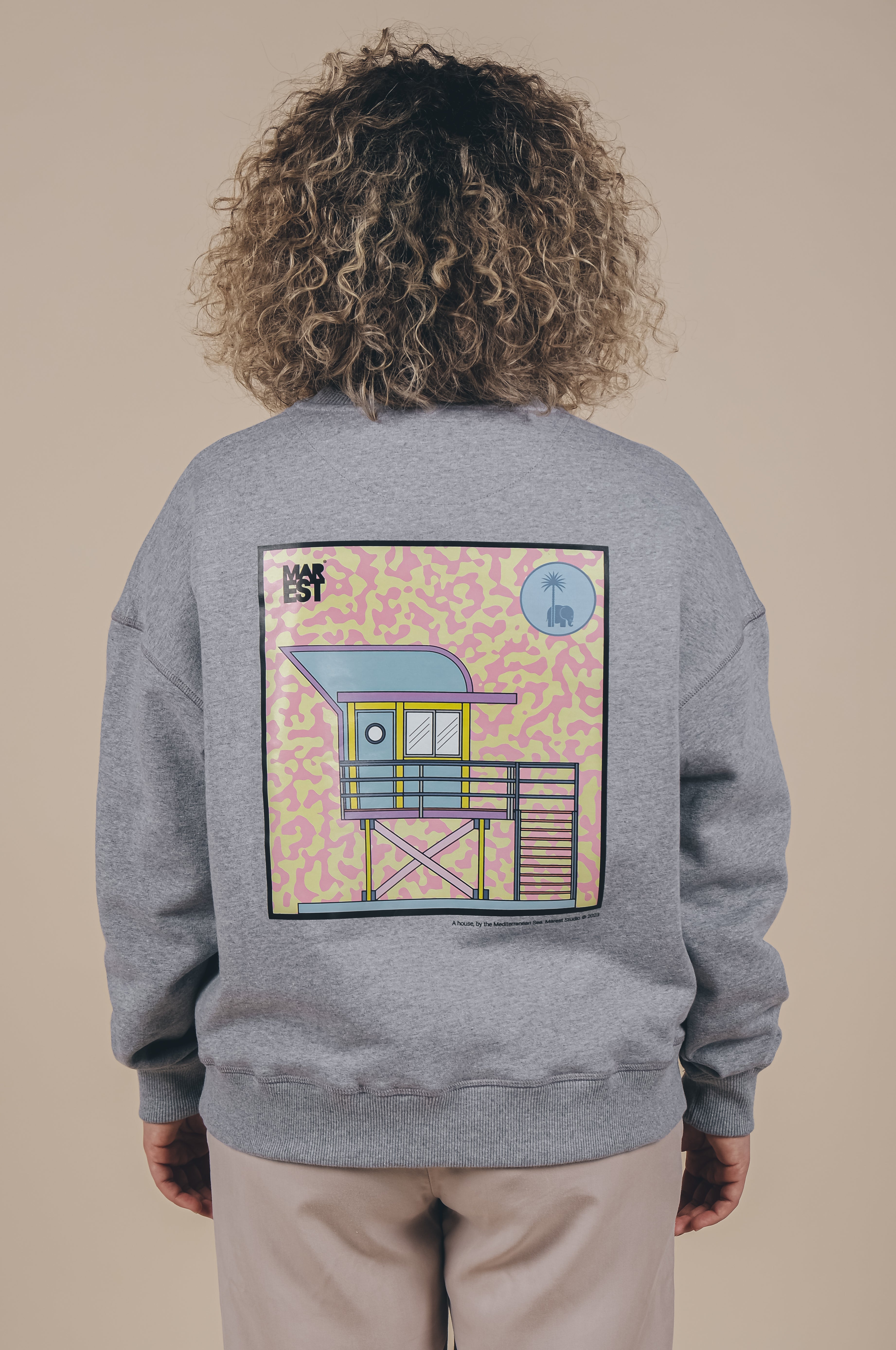Trendsplant  Oversized Trui Art Hut Antonyo Marest X Trendsplant Sportgrijs