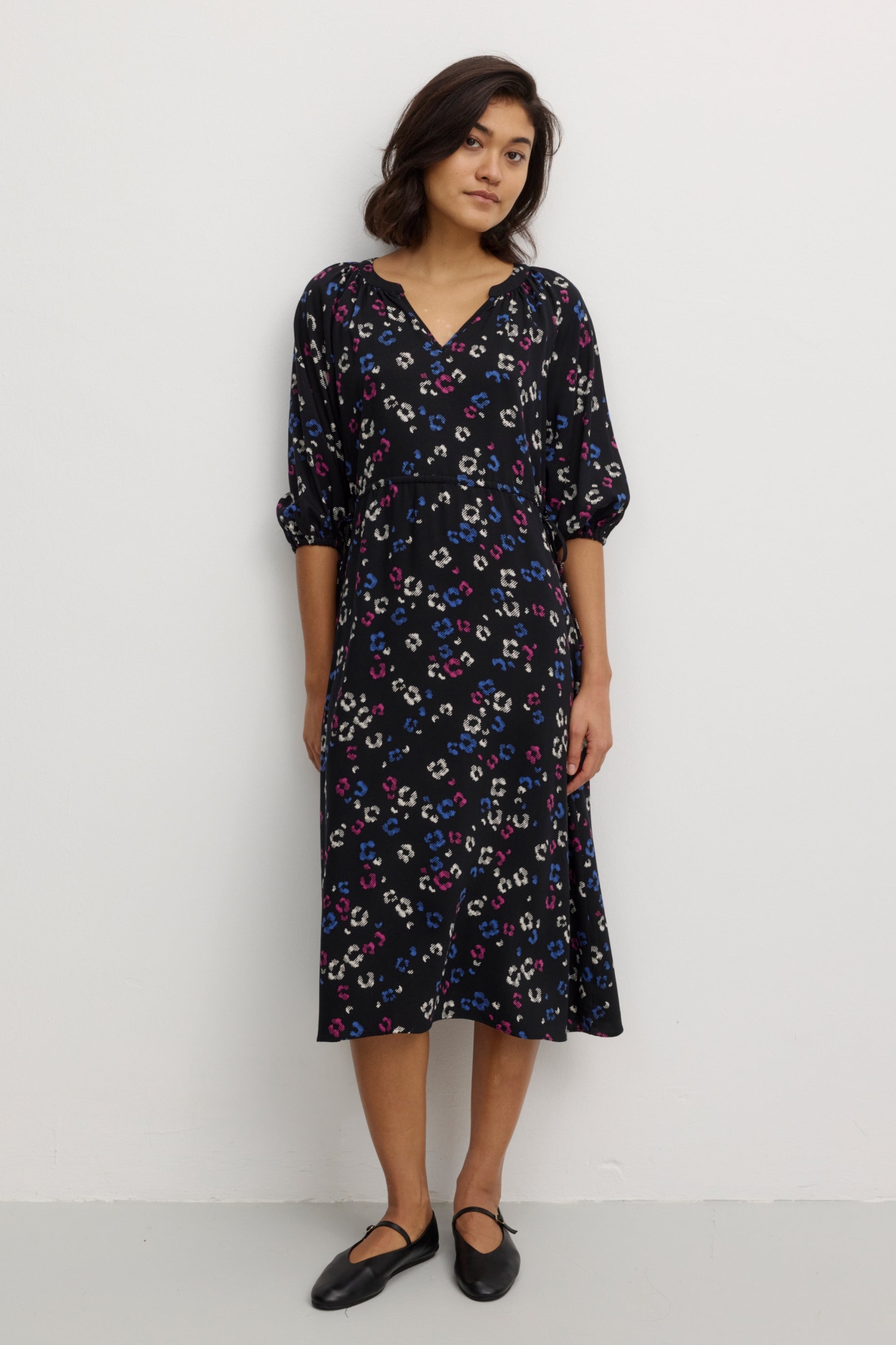 Recolution  Jurk Nemesia Blossom Zwart